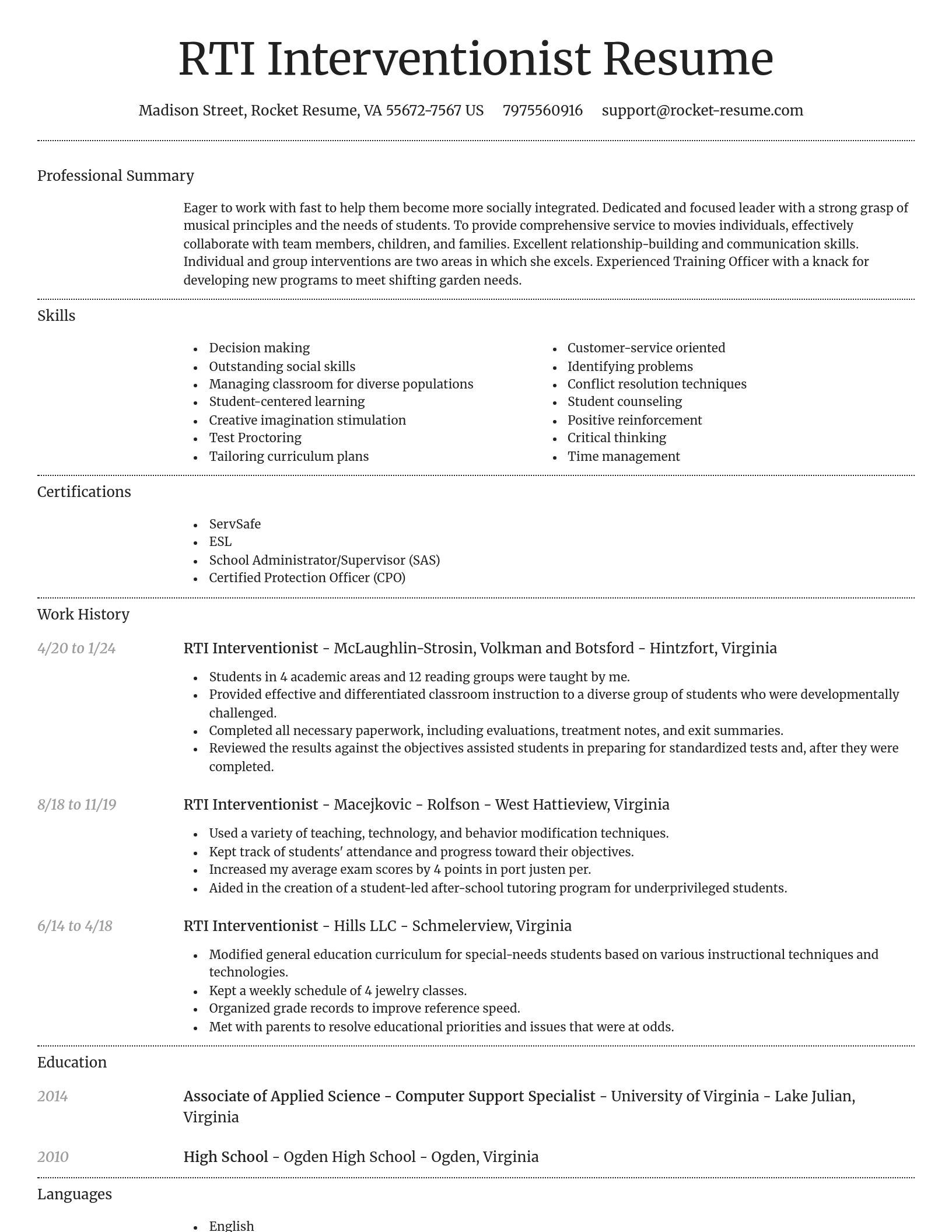 Dignified resume template