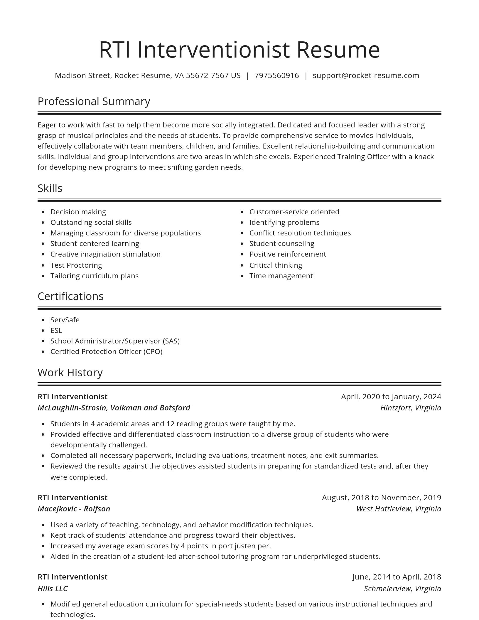 Spotlight resume template