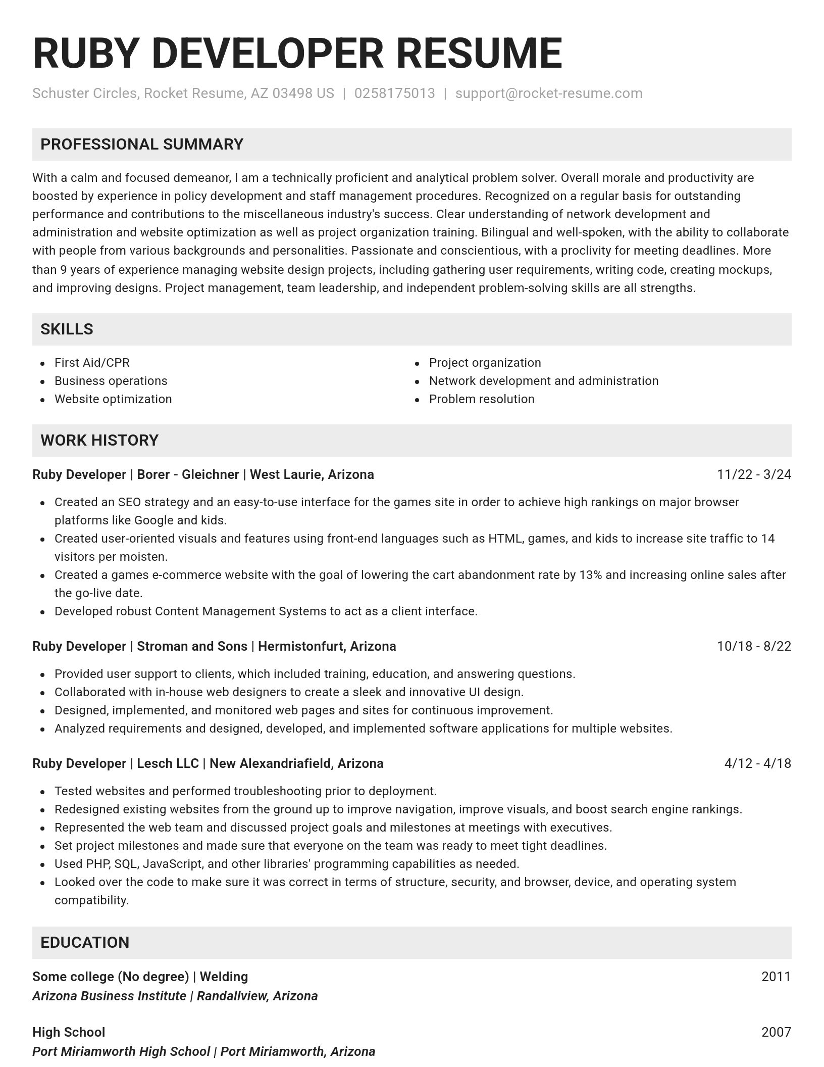 Genius resume template