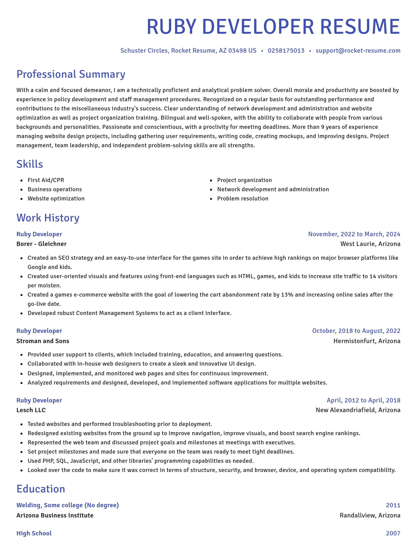 Novel resume template