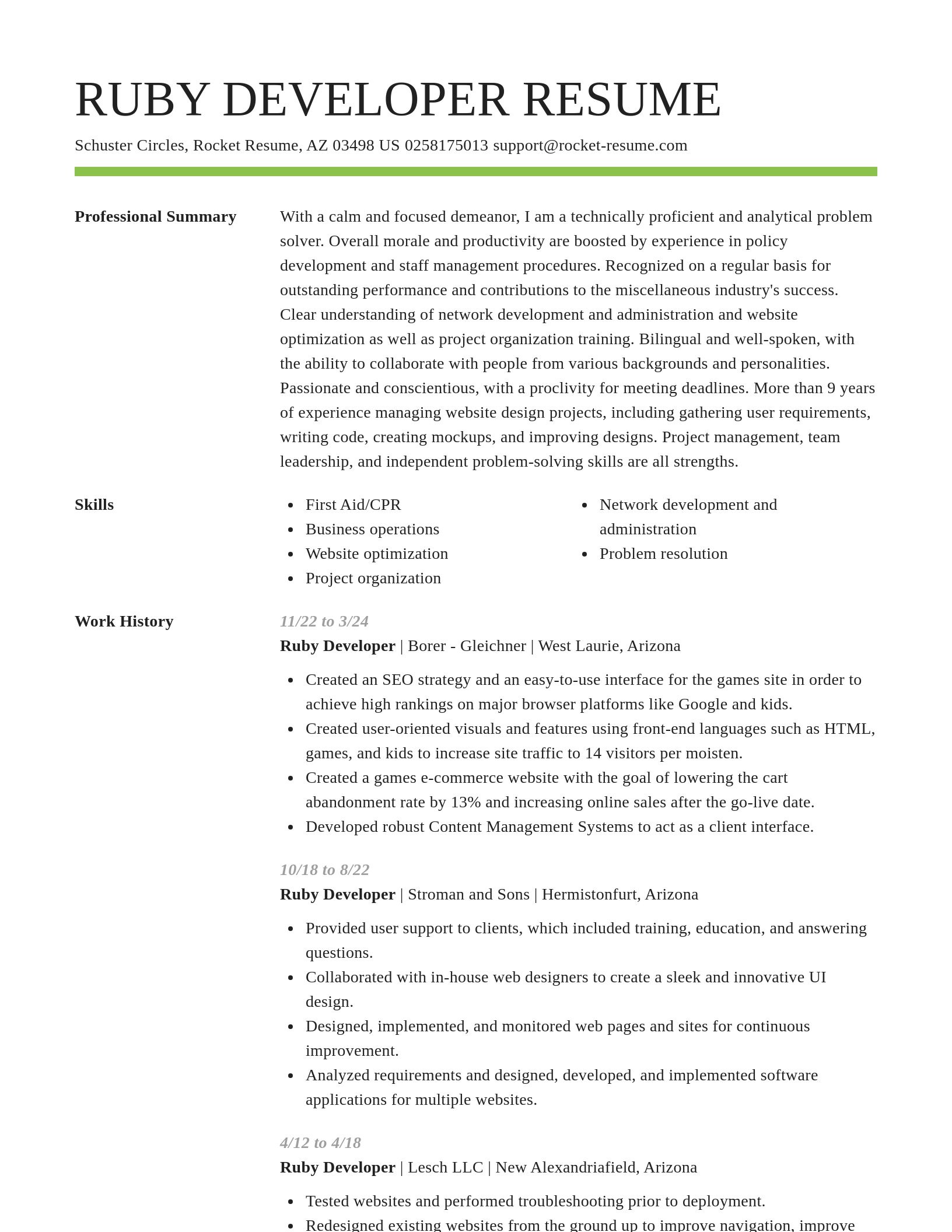 Smart resume template