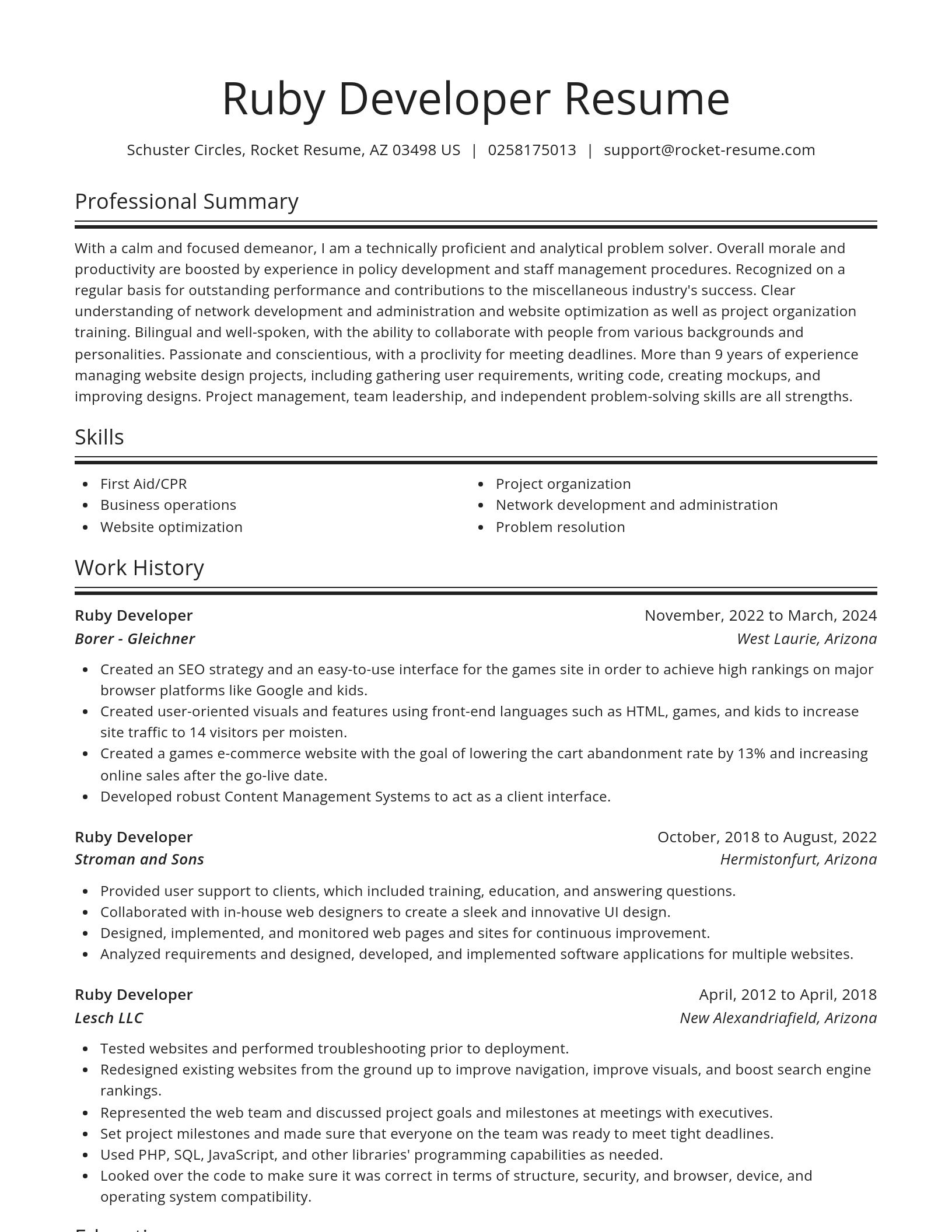 Spotlight resume template