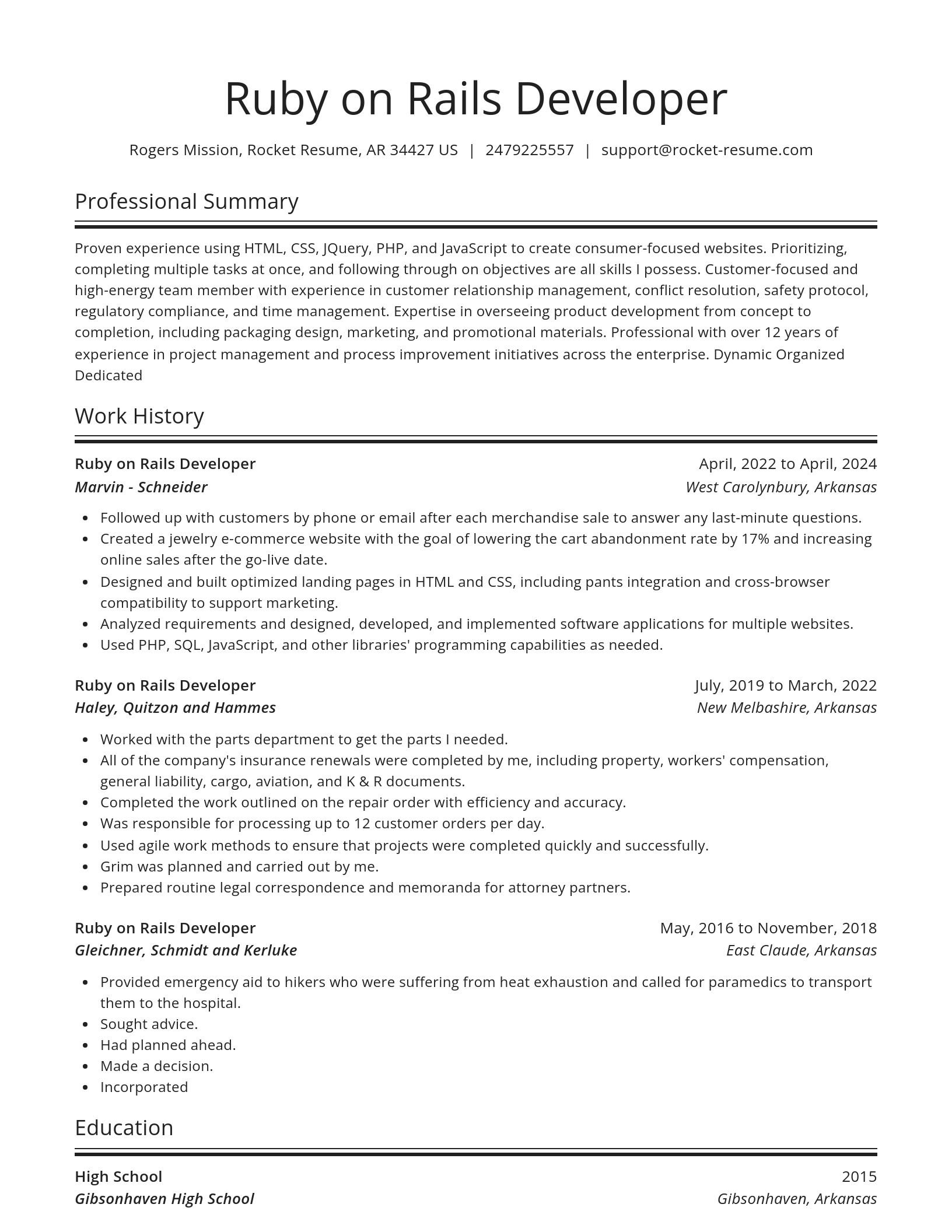 Spotlight resume template