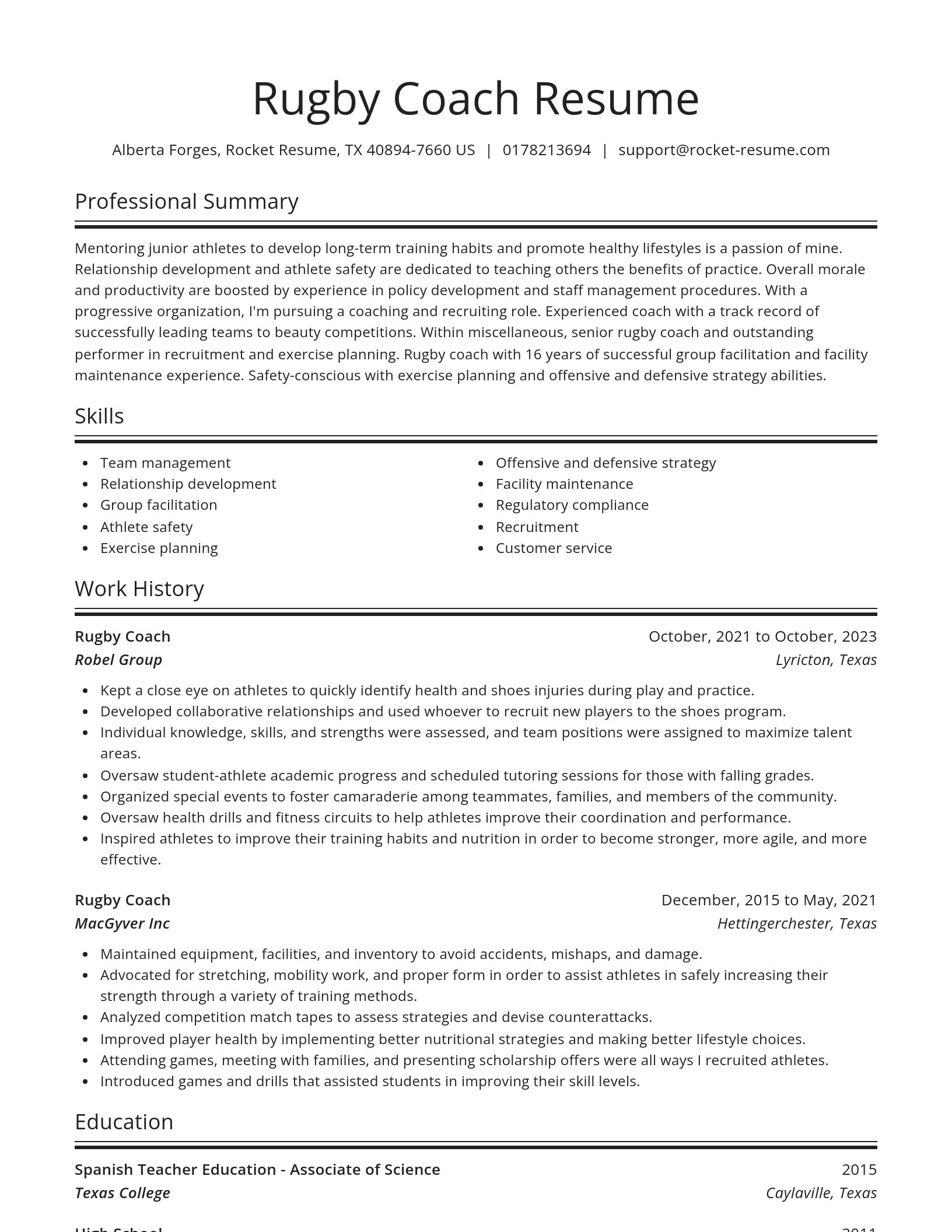 Spotlight resume template