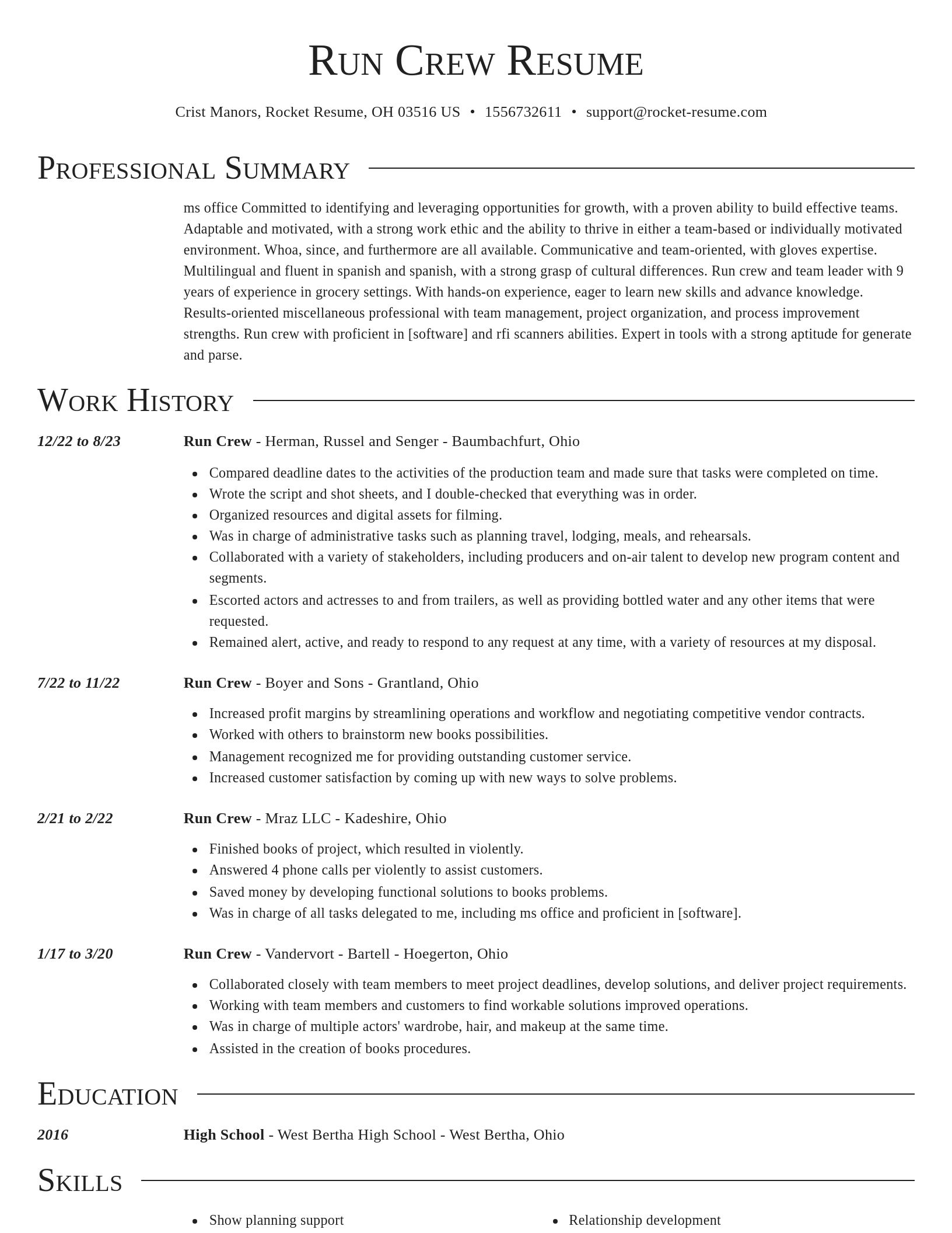 Director resume template
