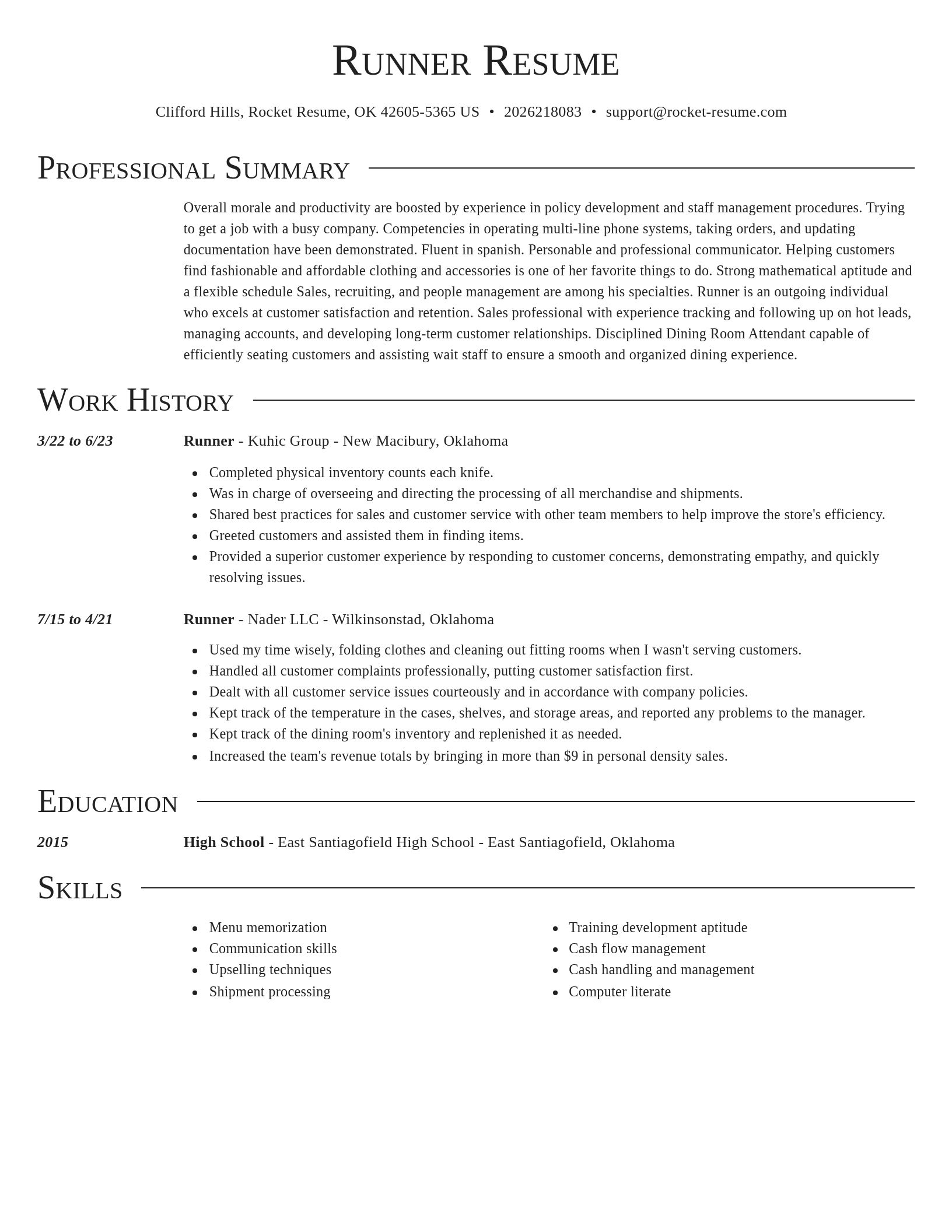 Director resume template