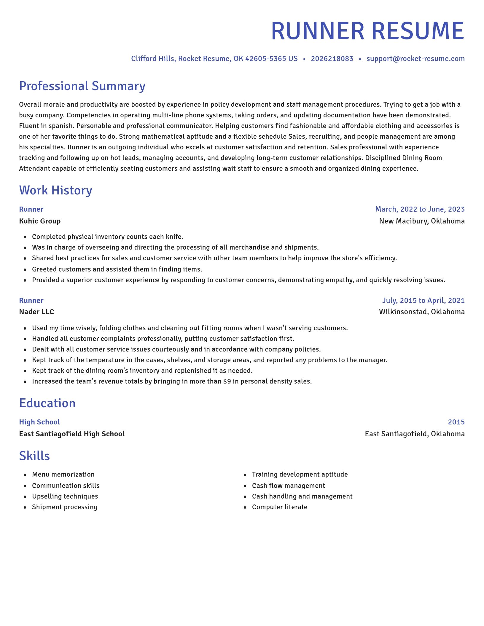 Novel resume template