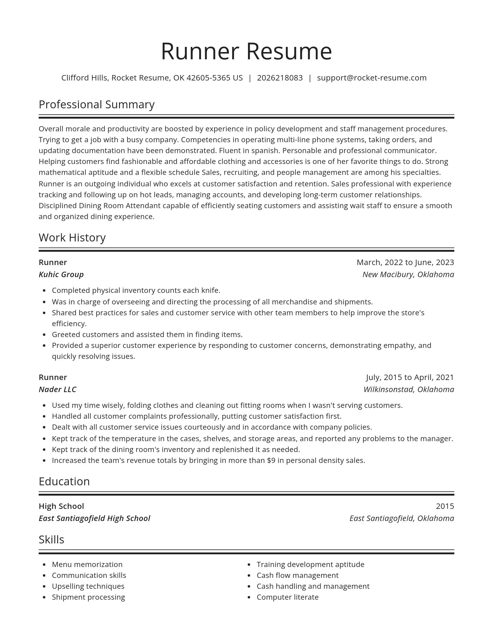 Spotlight resume template