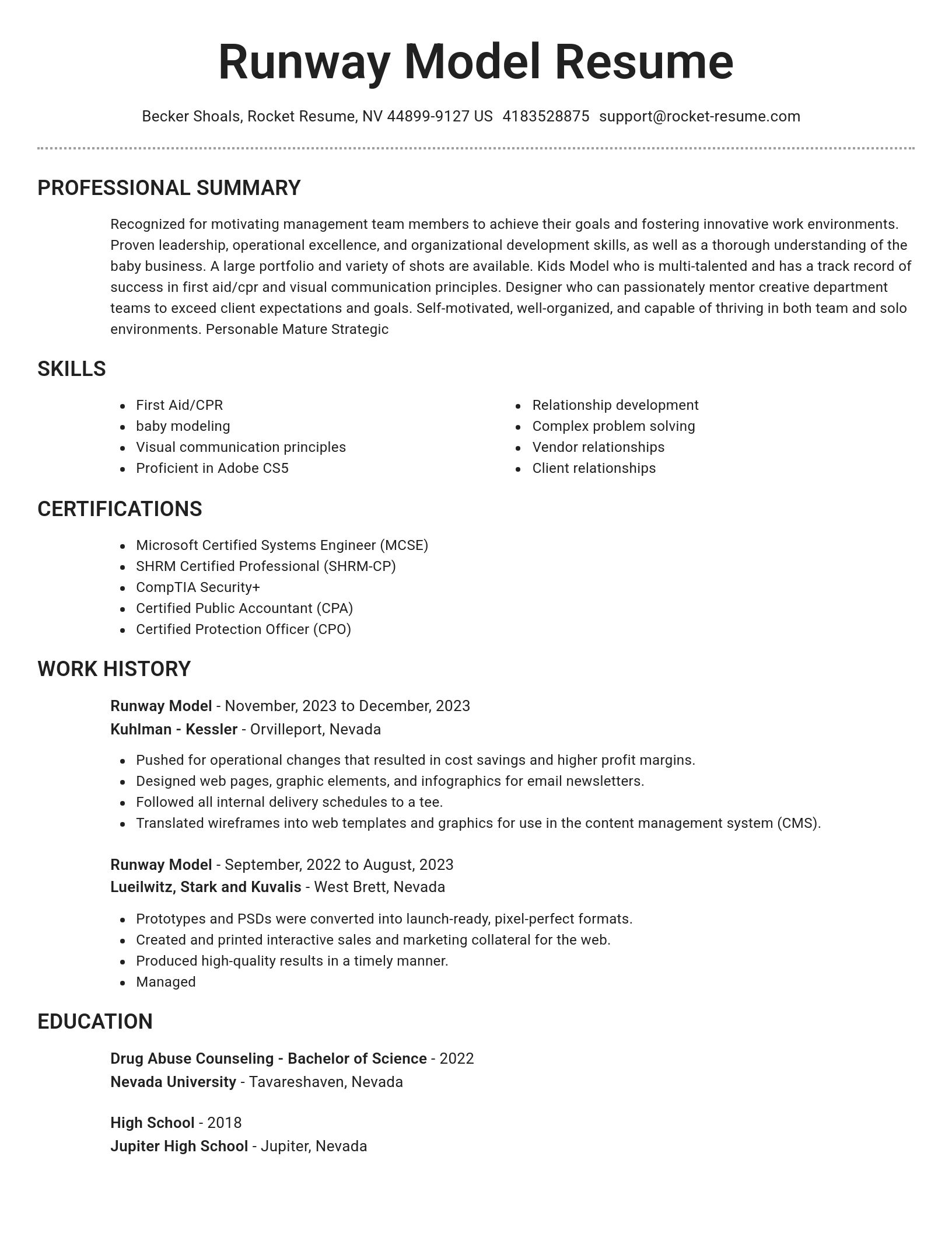 Brilliant resume template