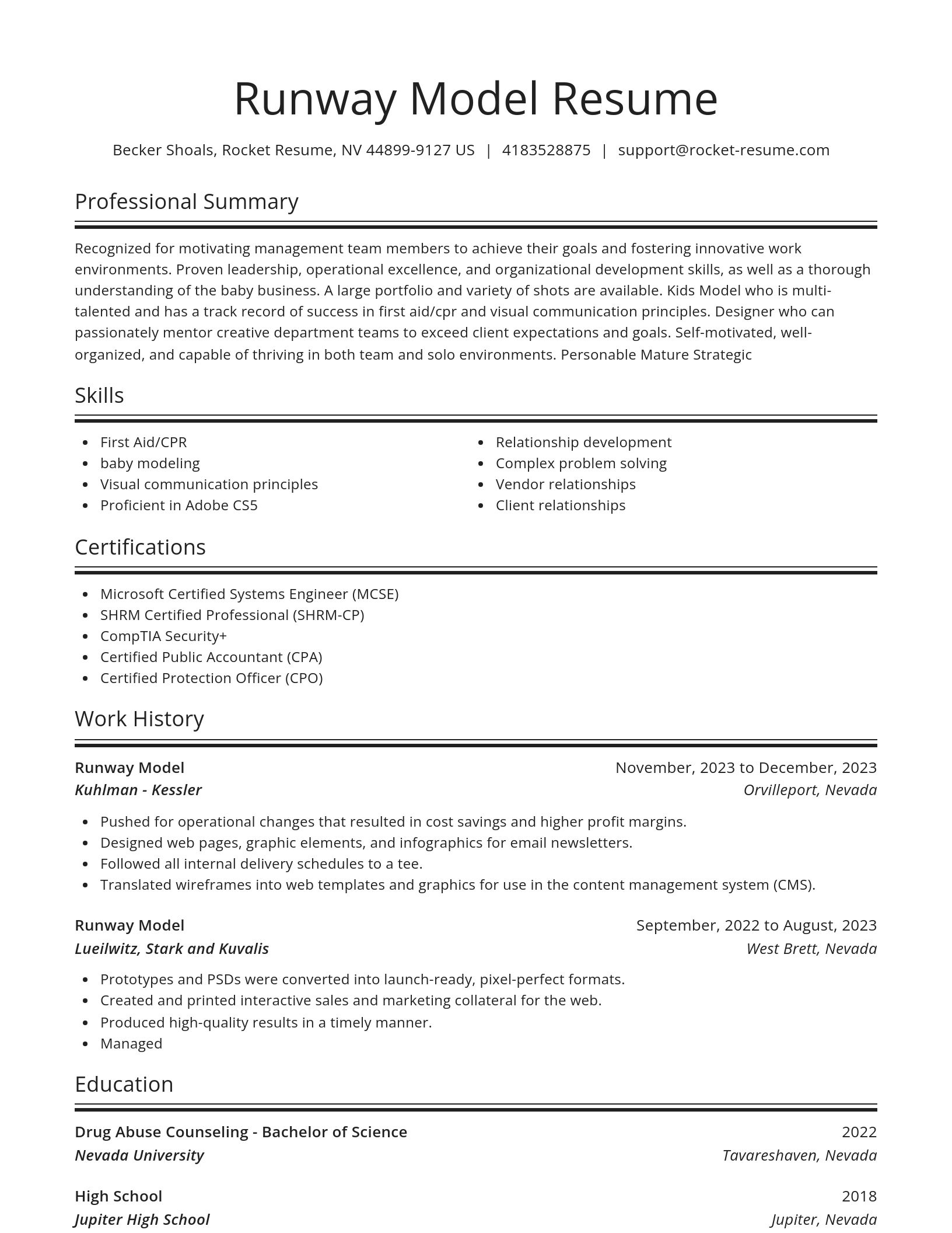 Spotlight resume template