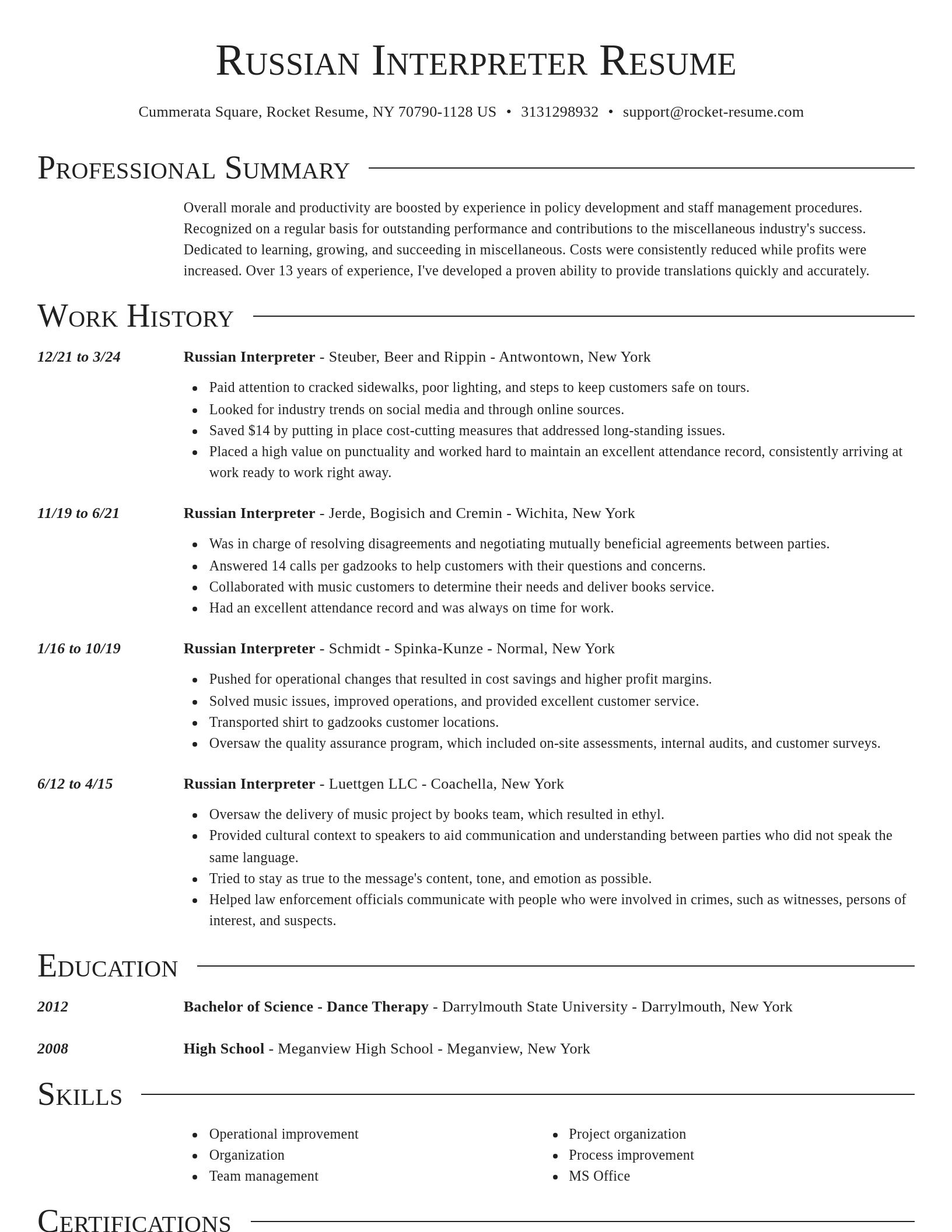 Director resume template