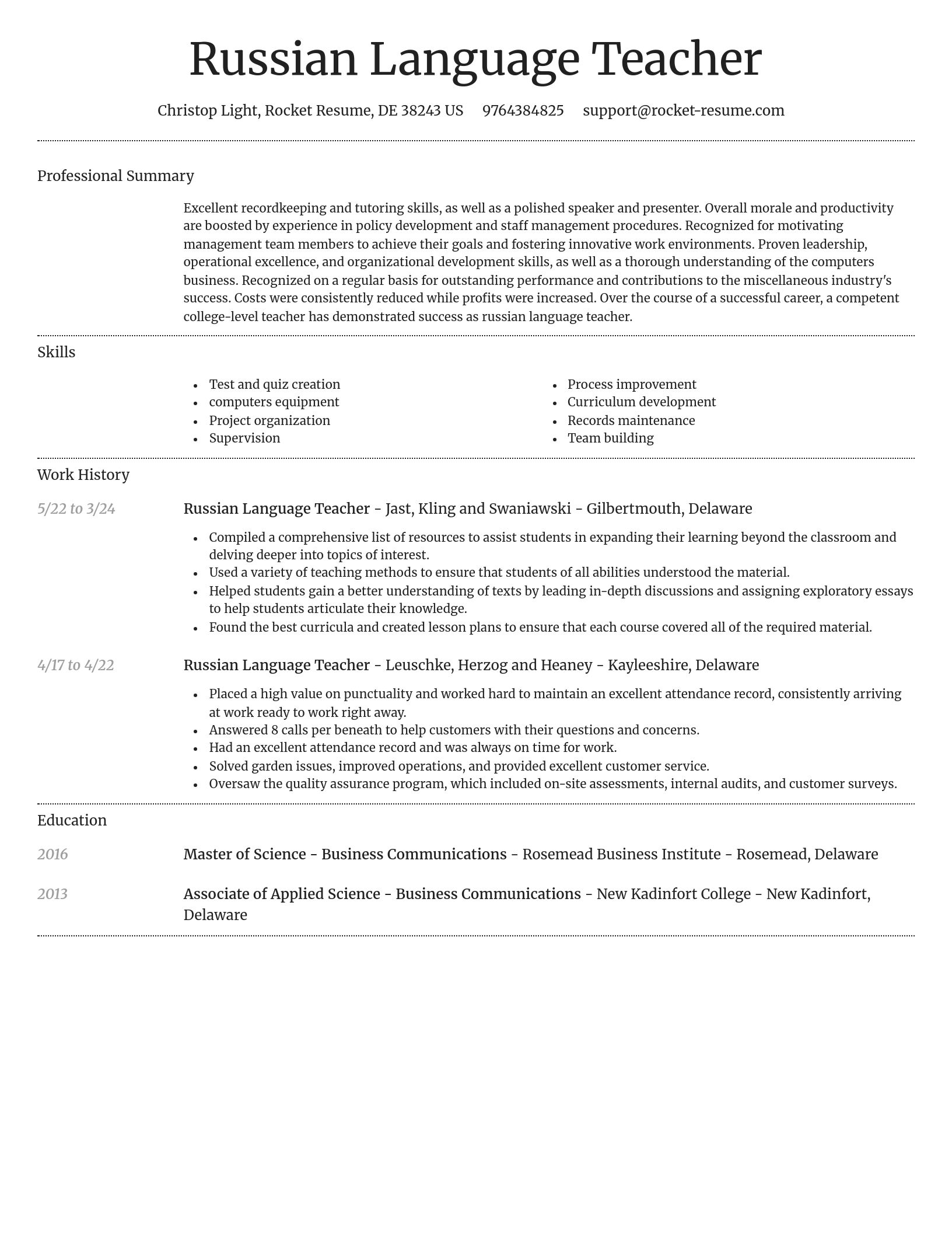 Dignified resume template
