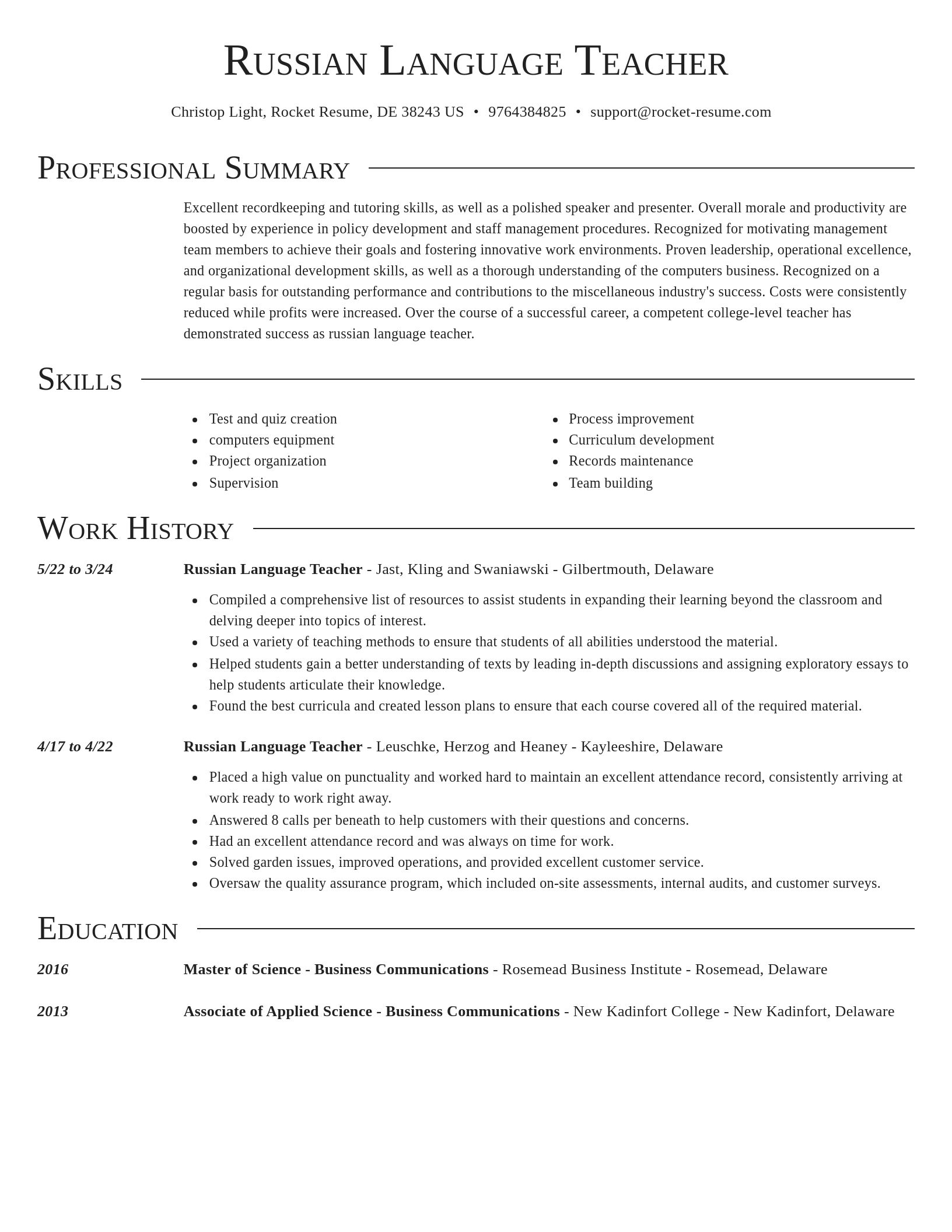 Director resume template
