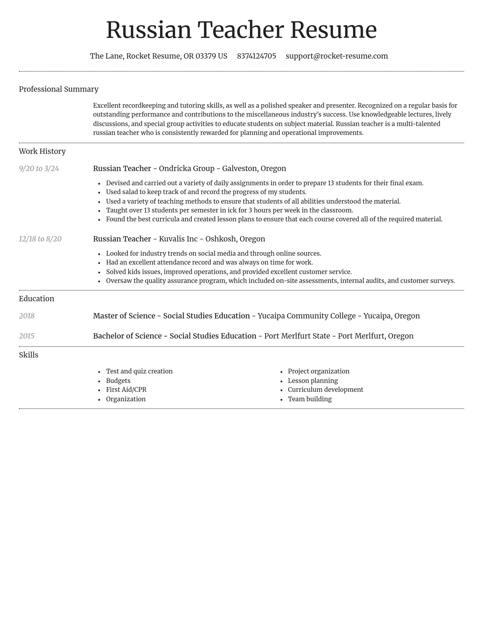 Dignified resume template