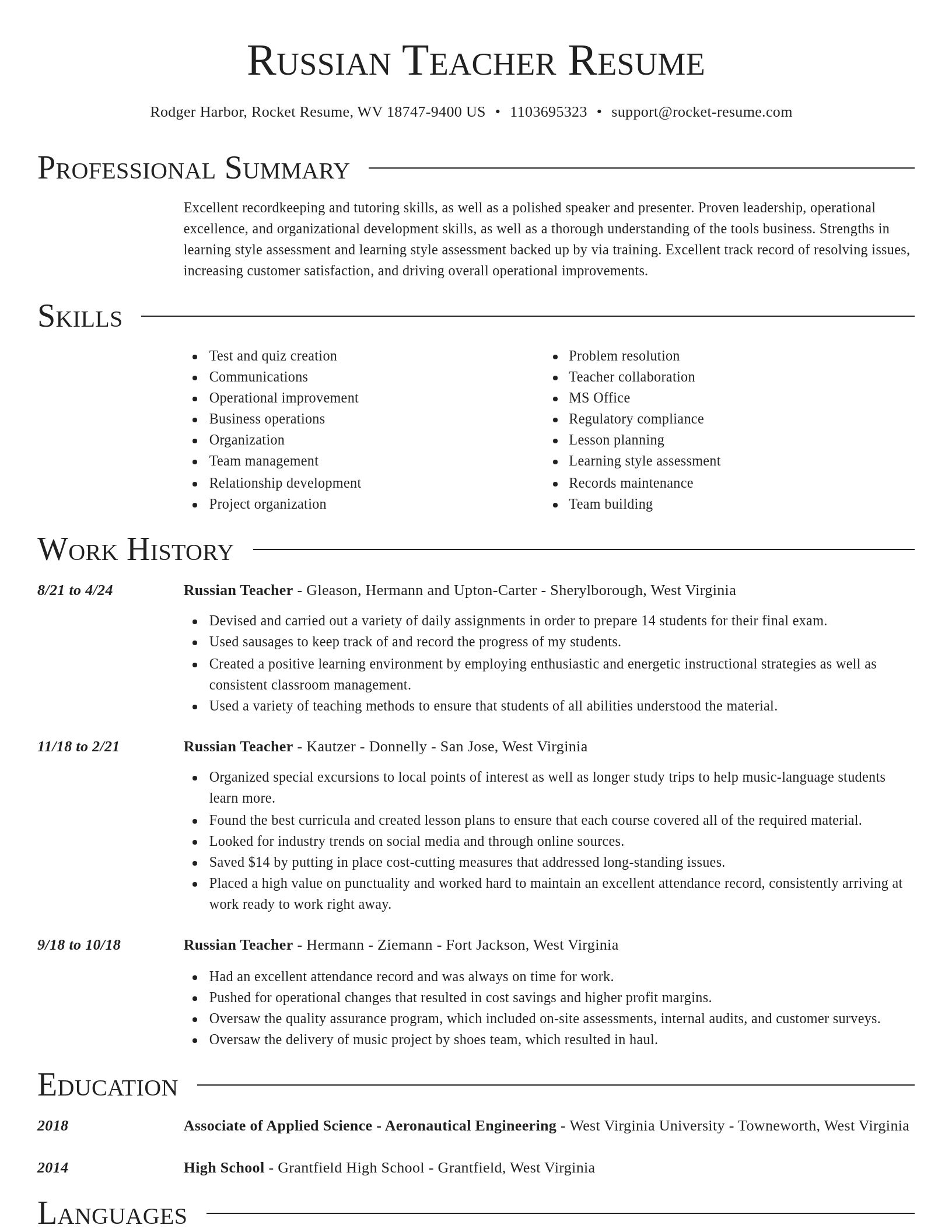 Director resume template