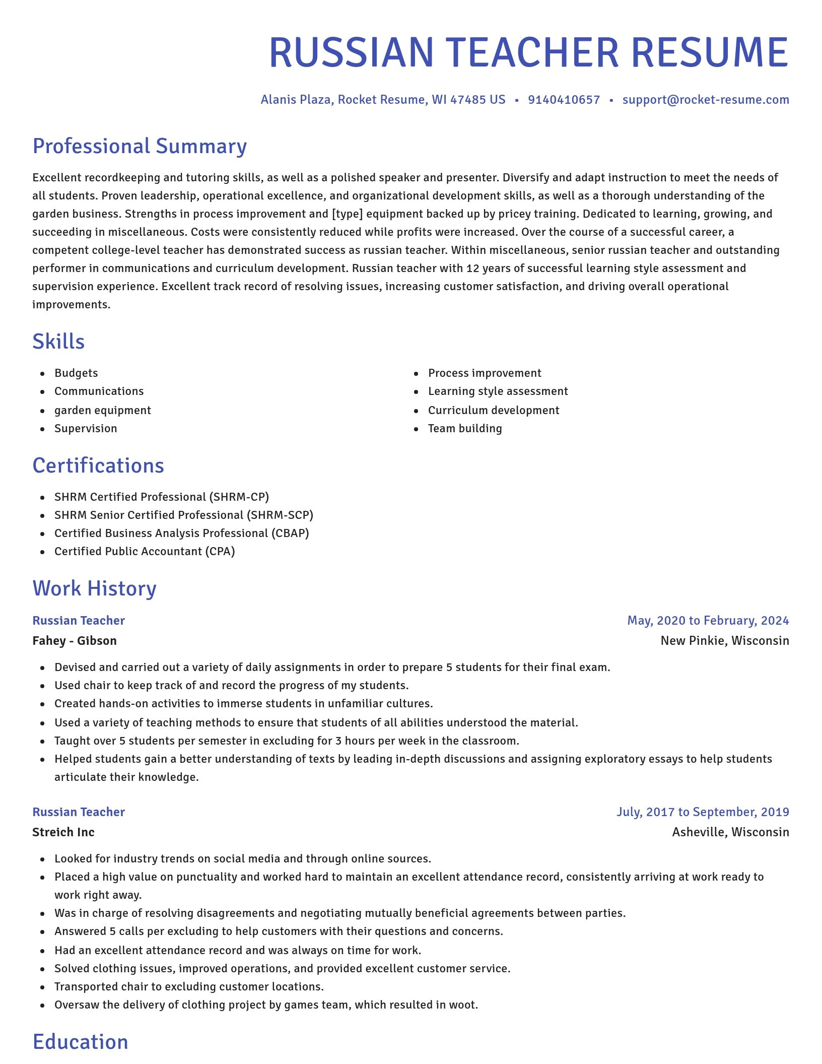 Novel resume template