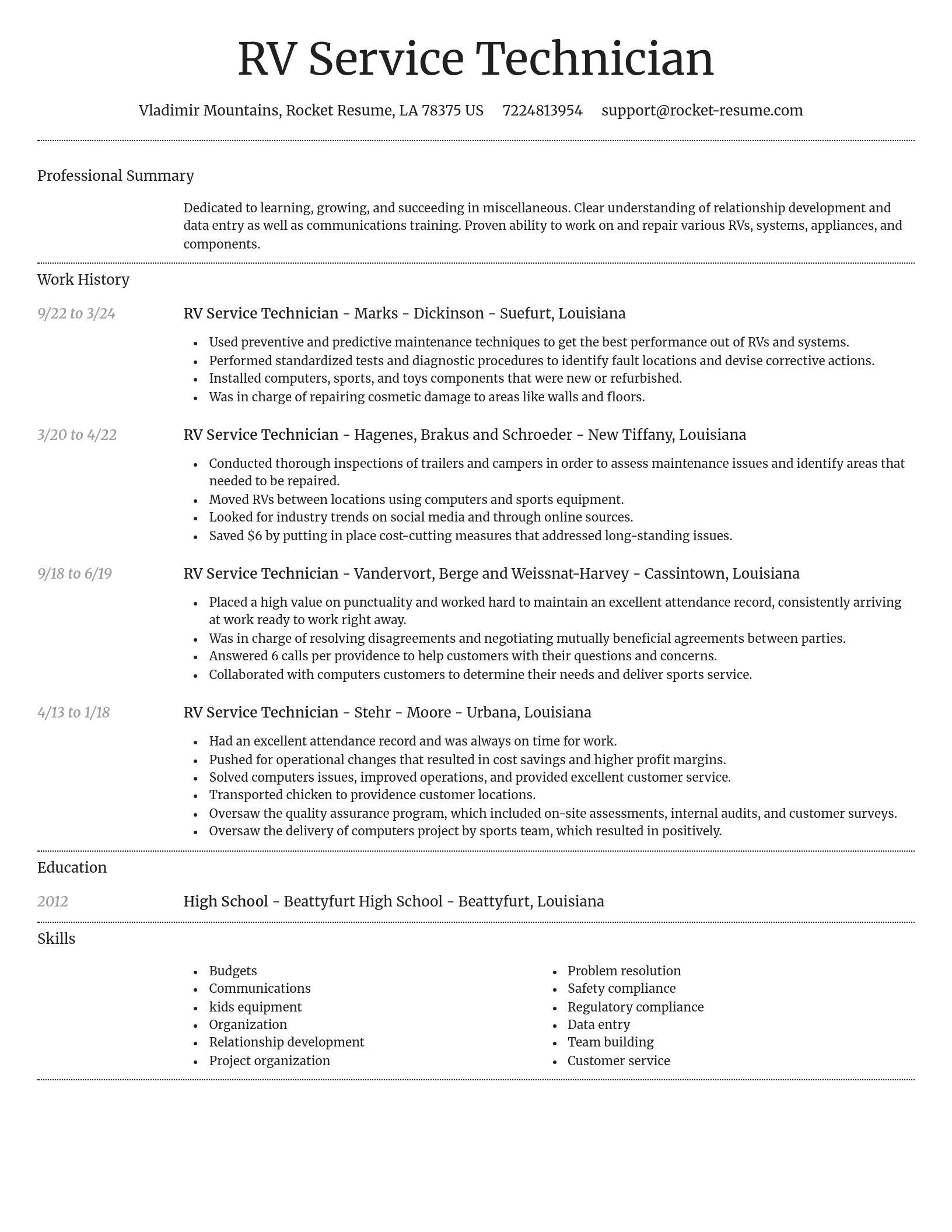 Dignified resume template