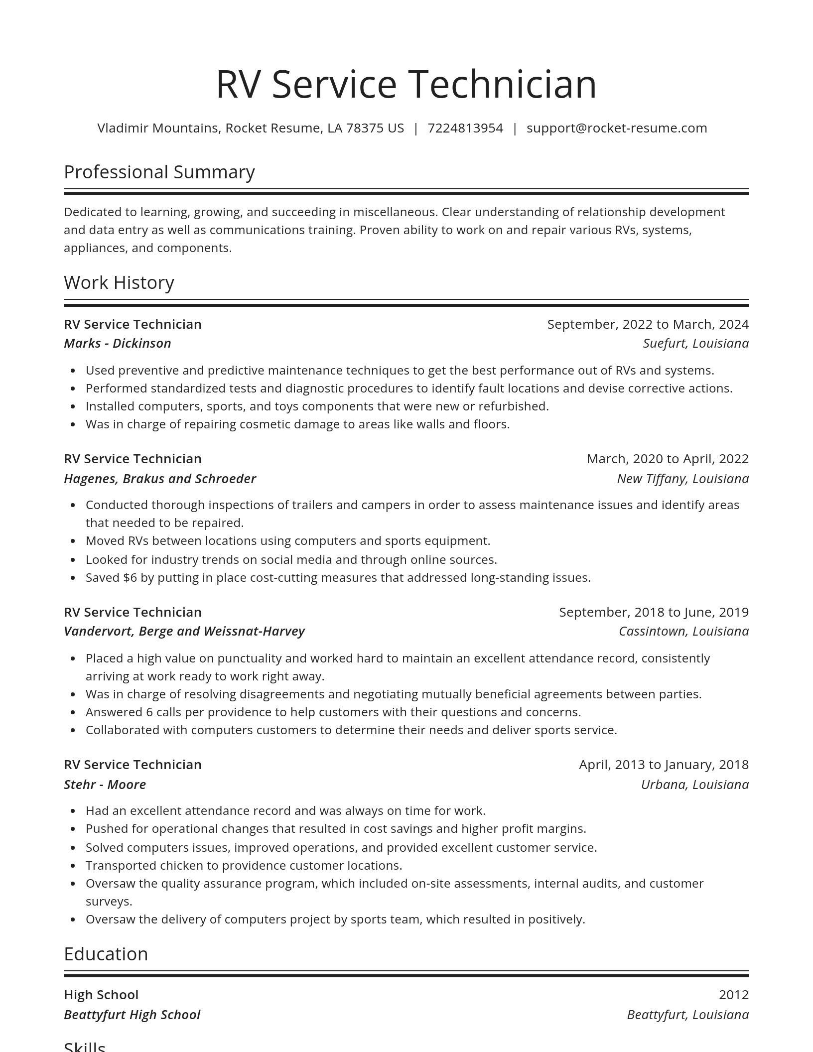 Spotlight resume template