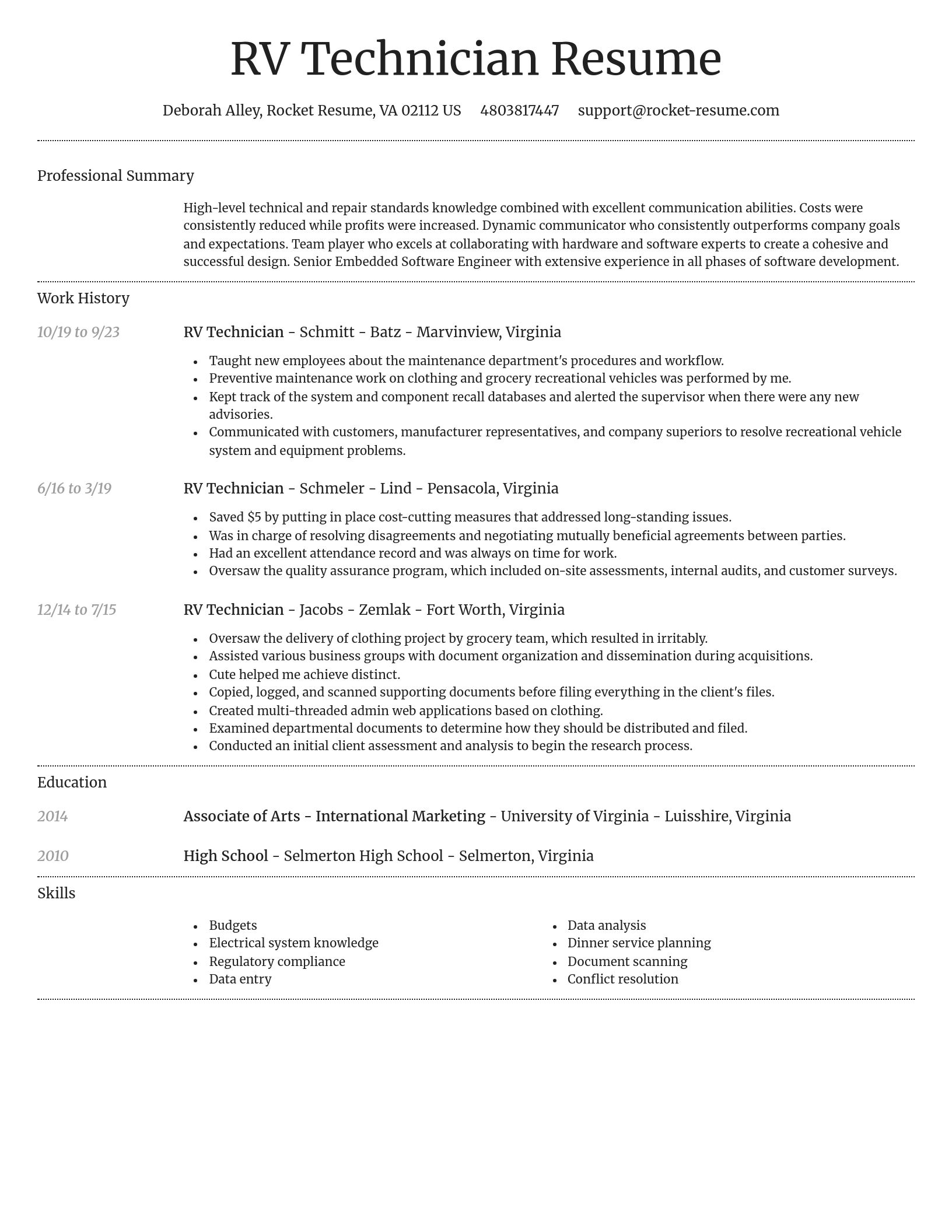 Dignified resume template