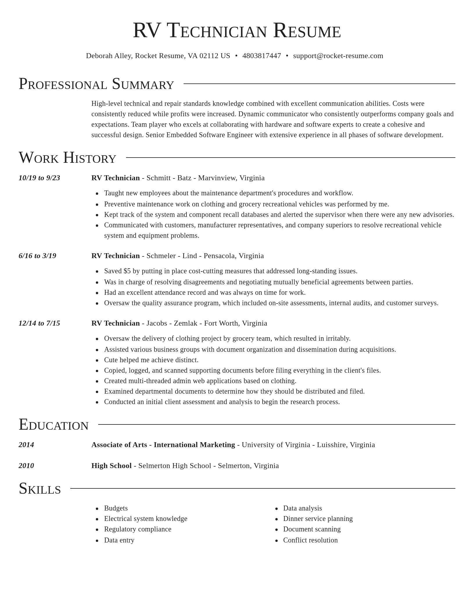 Director resume template