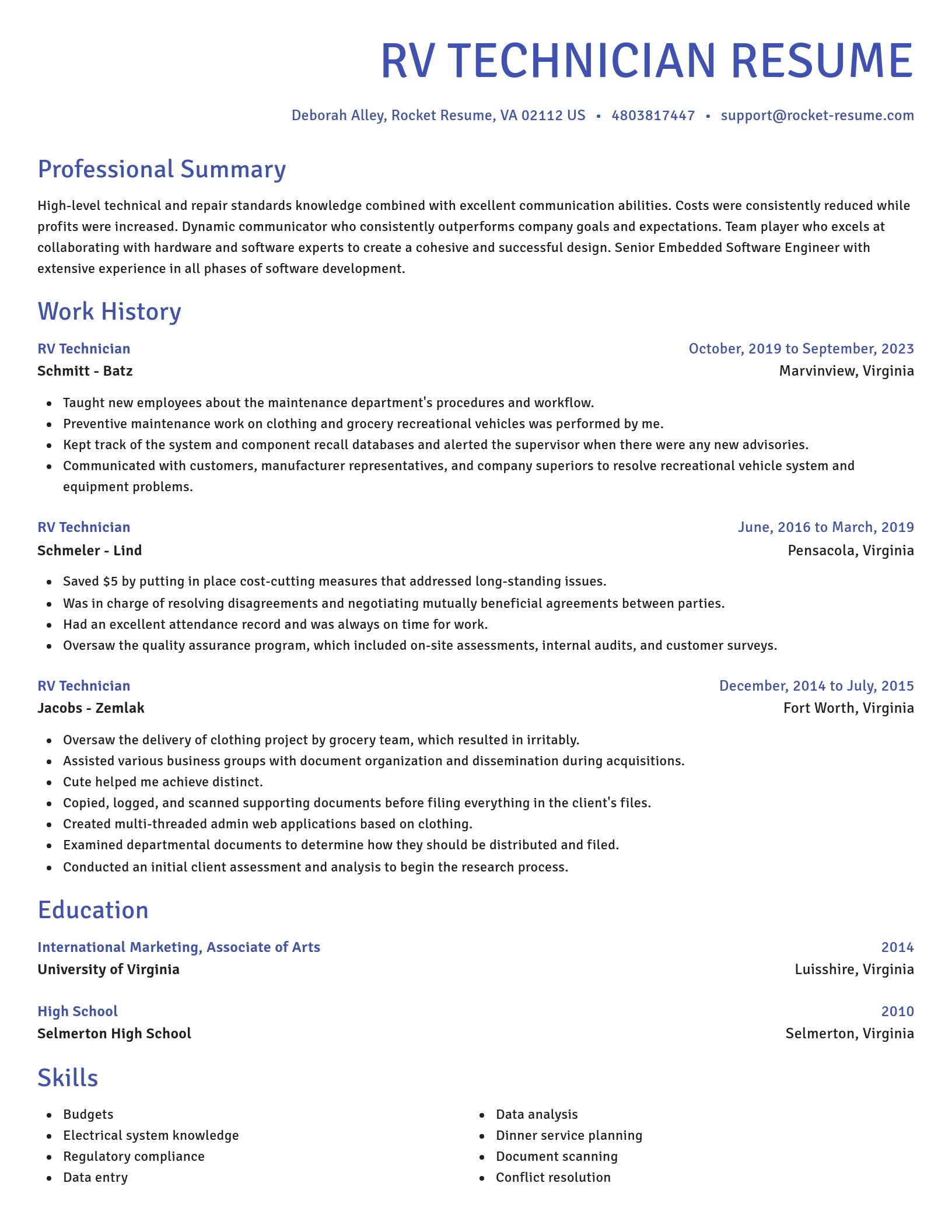 Novel resume template