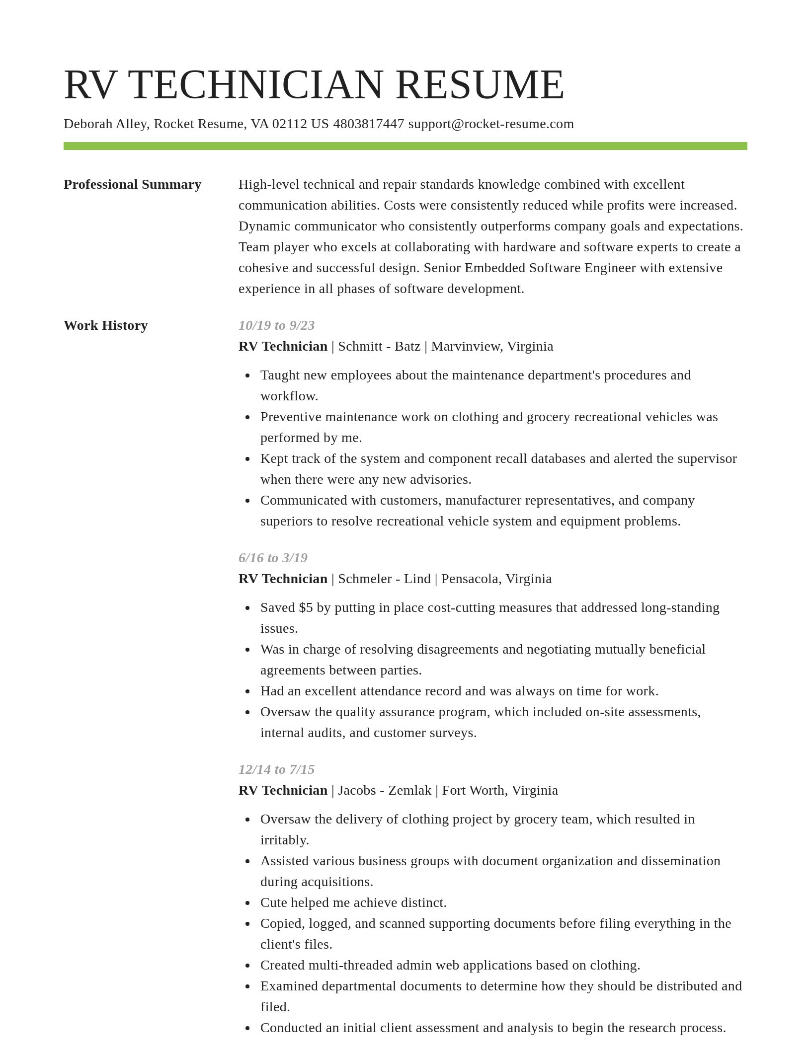 Smart resume template