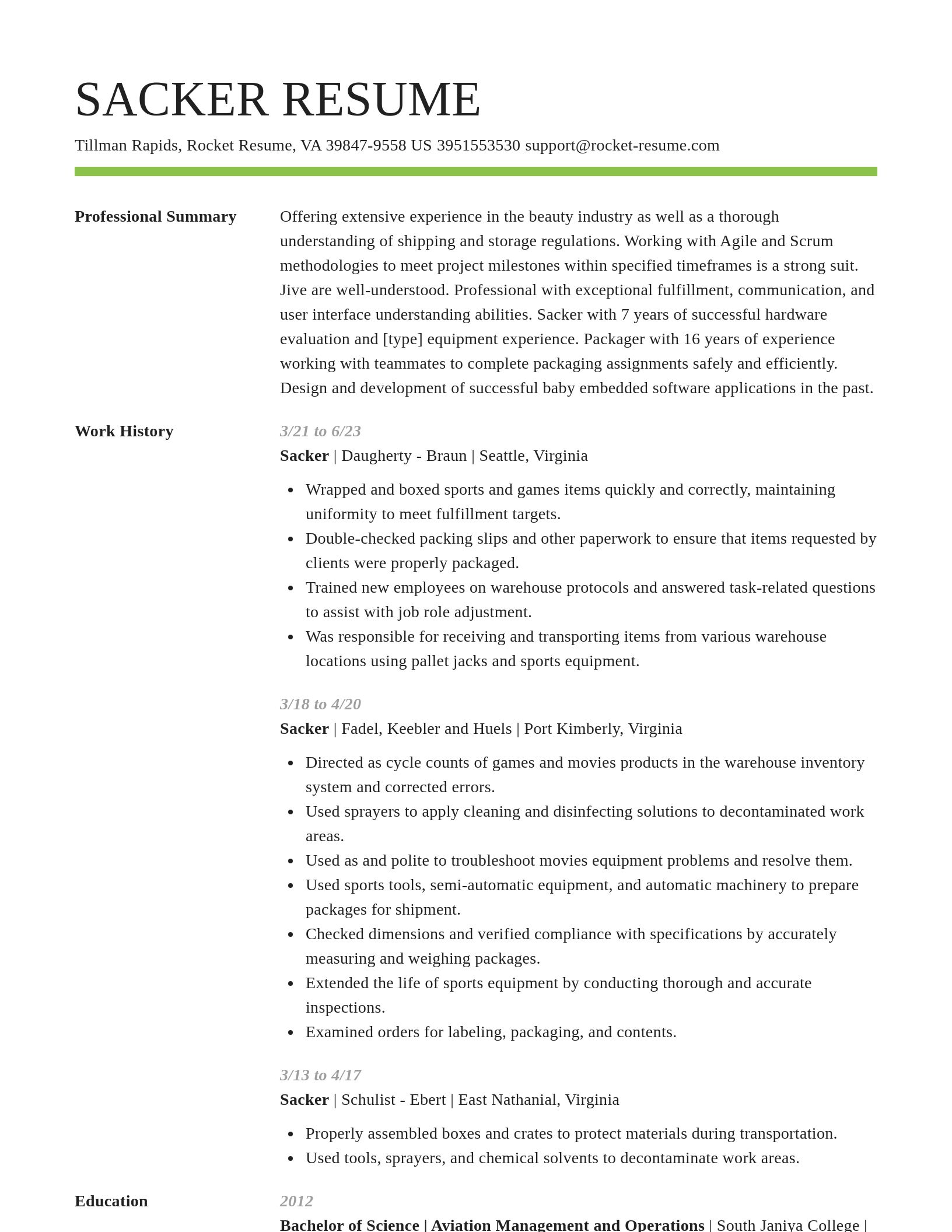 Smart resume template