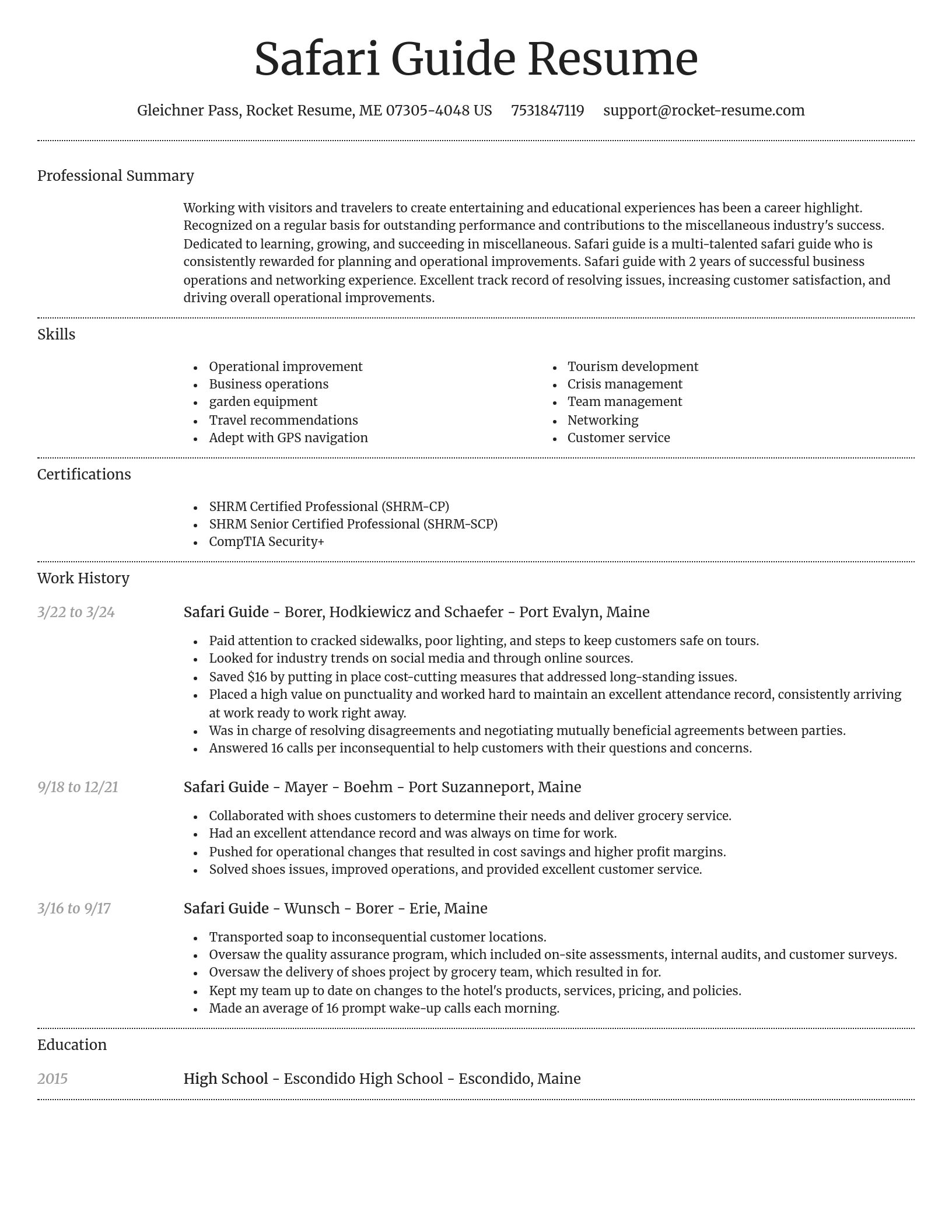 Dignified resume template