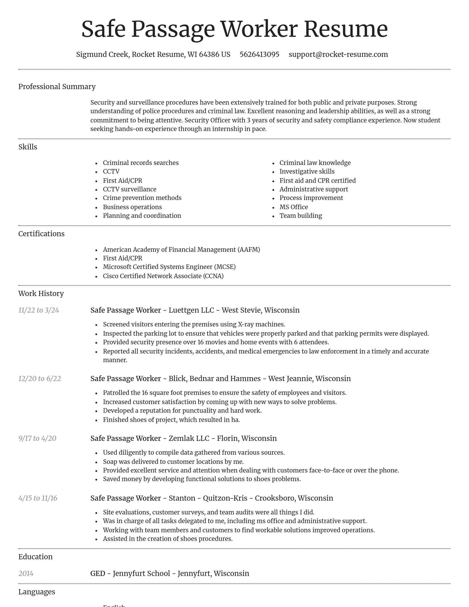 Dignified resume template