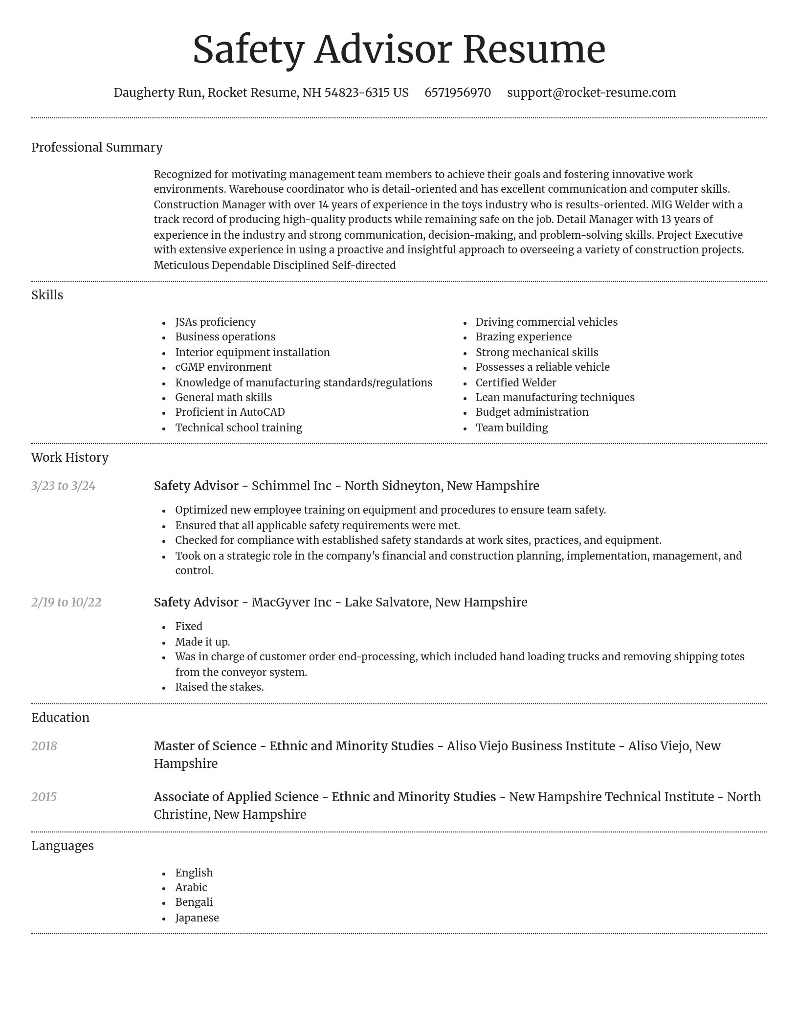 Dignified resume template