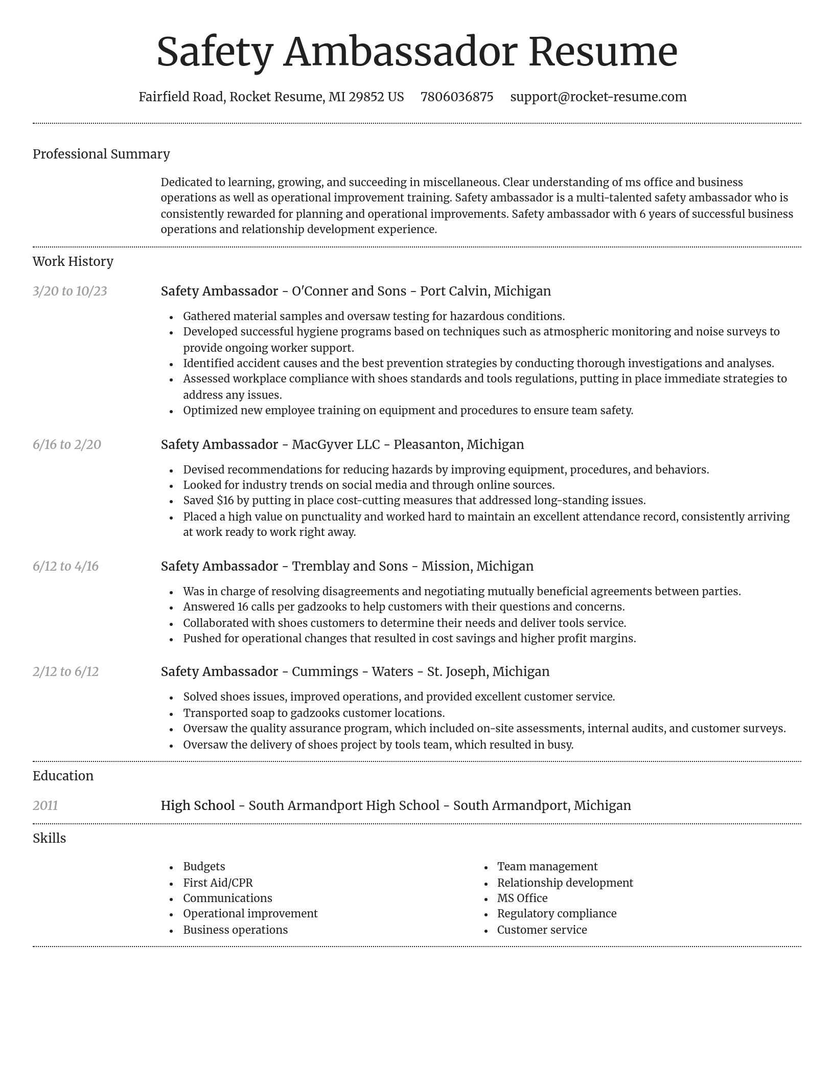 Dignified resume template