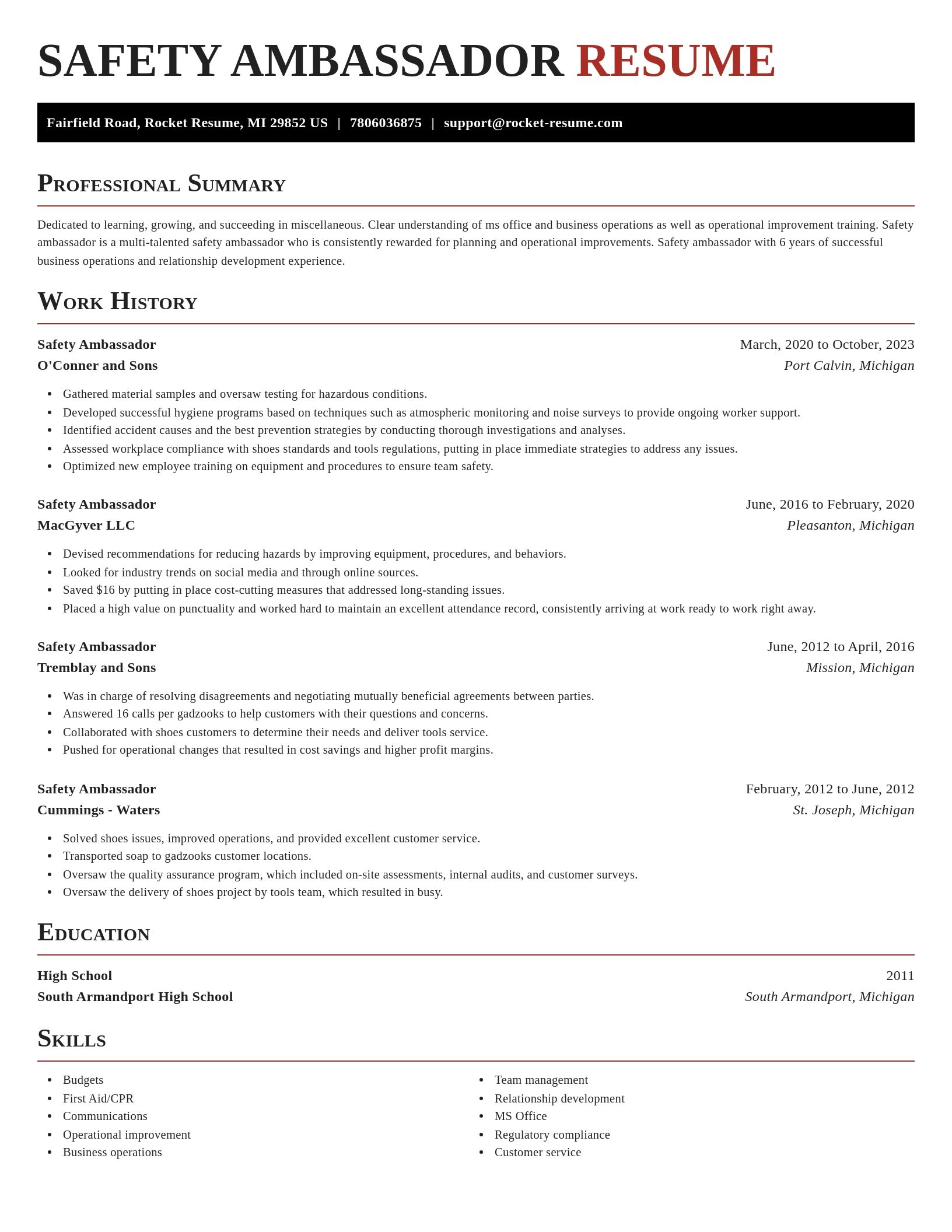Exquisite resume template