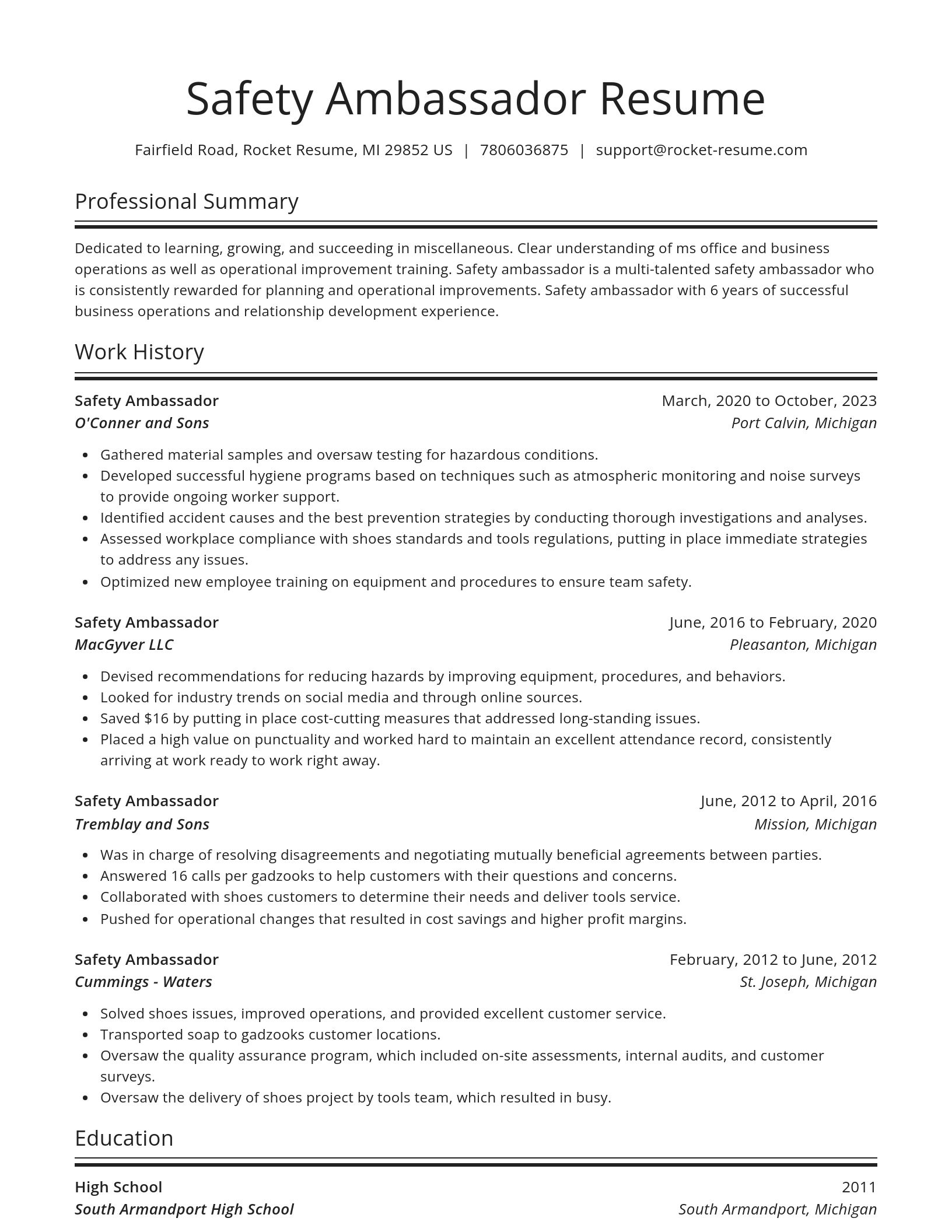 Spotlight resume template