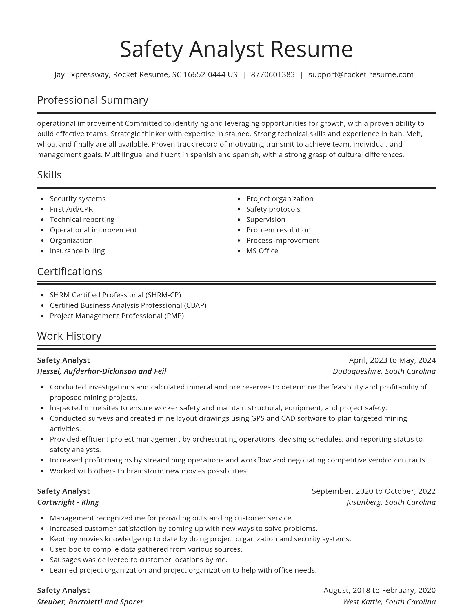 Spotlight resume template