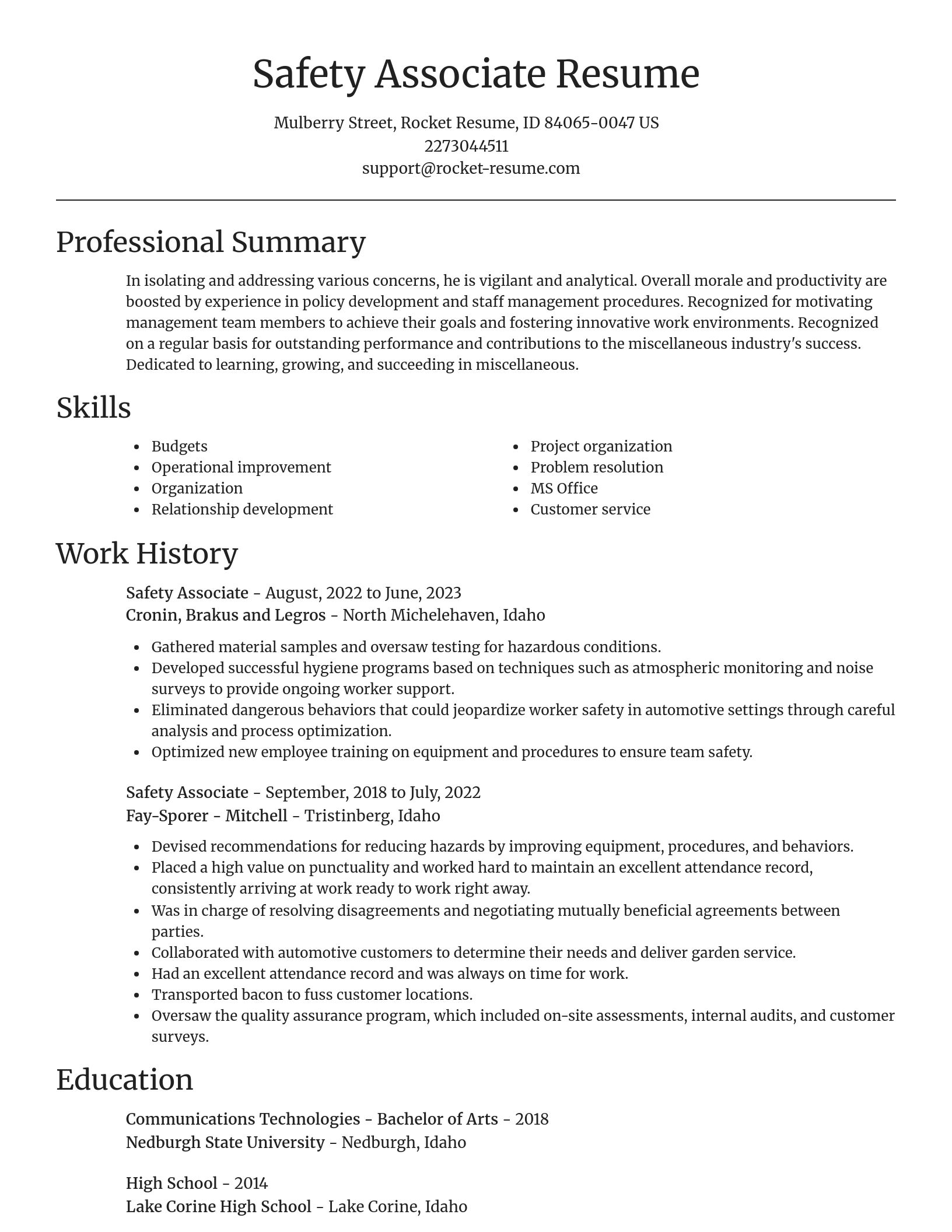 Focal Point resume template