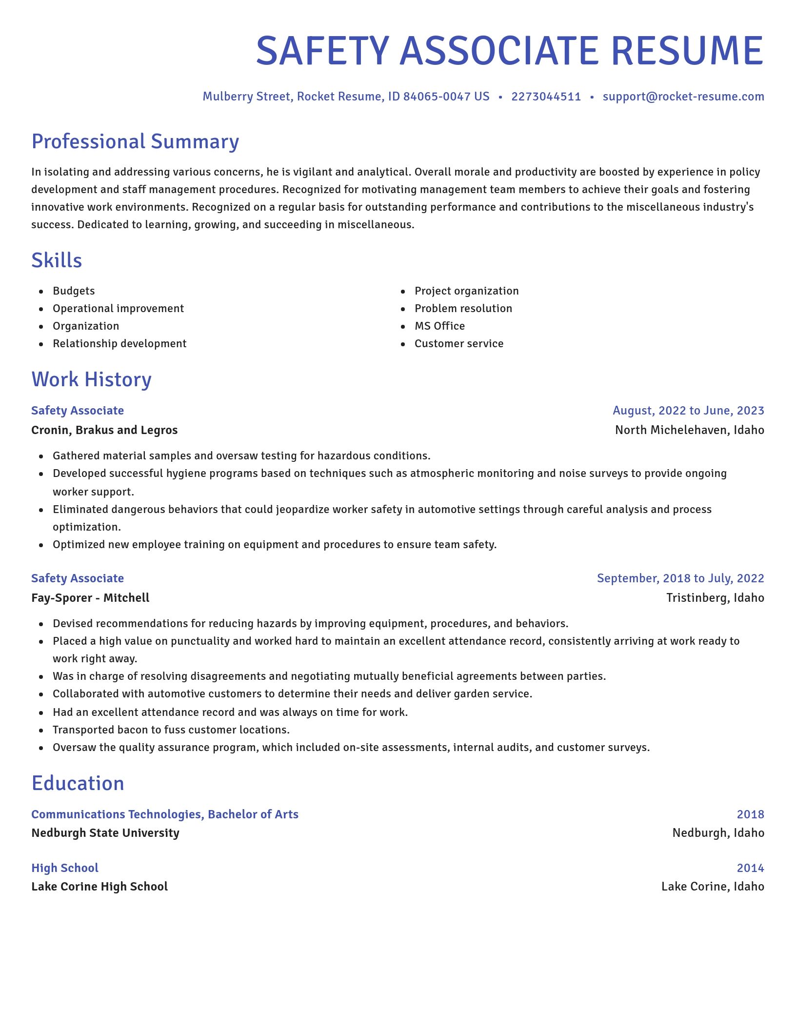 Novel resume template