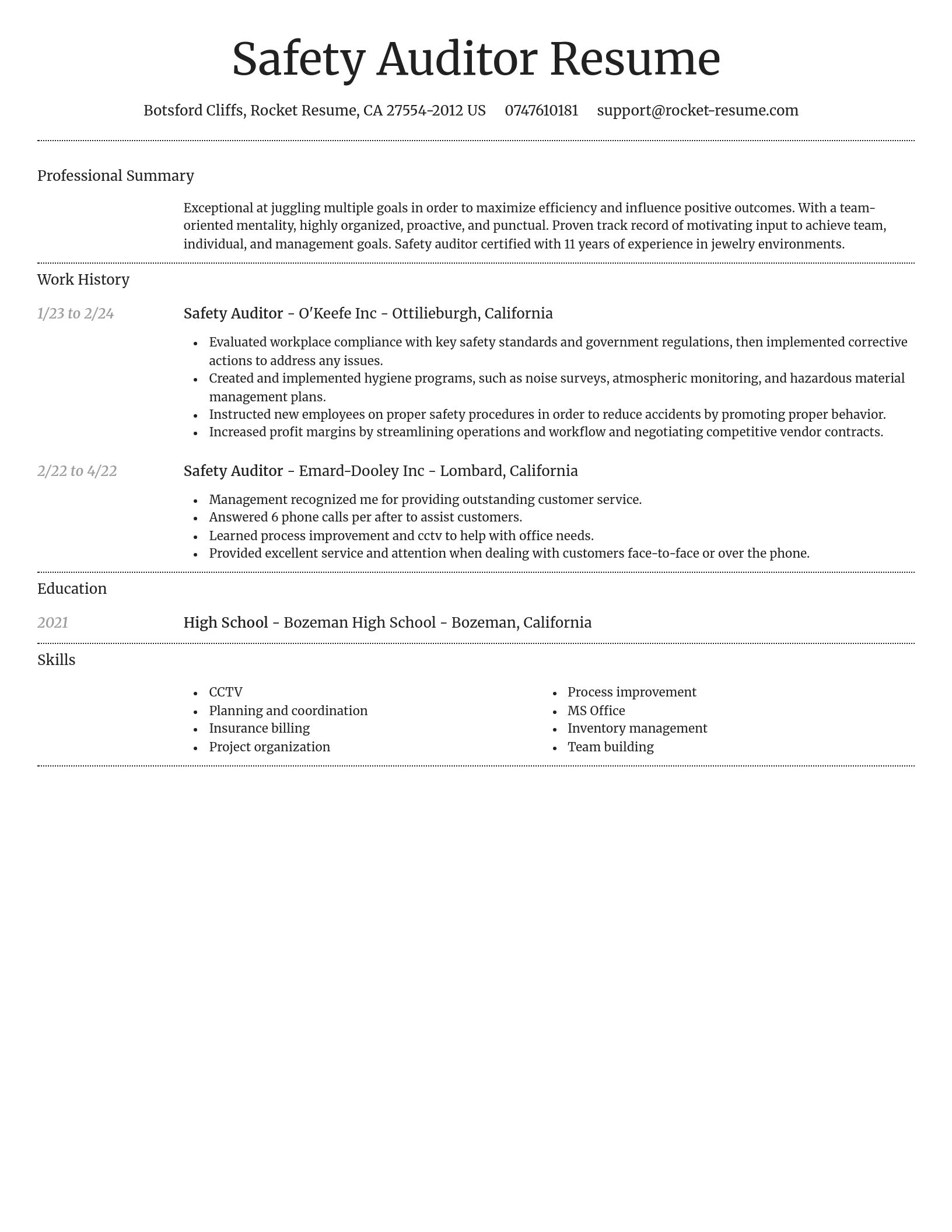 Dignified resume template