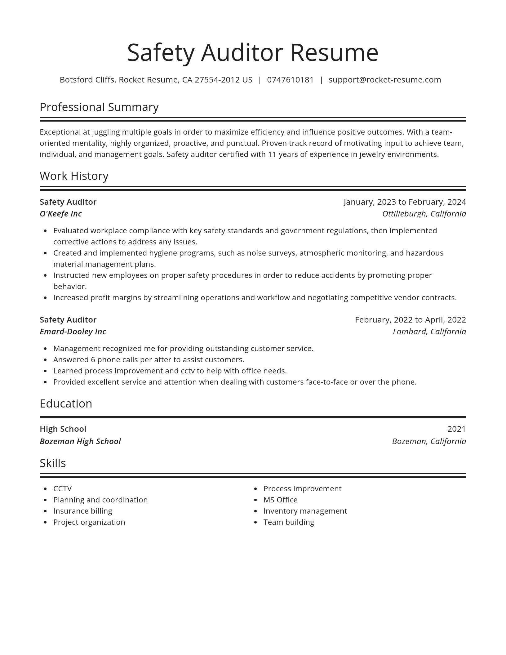 Spotlight resume template