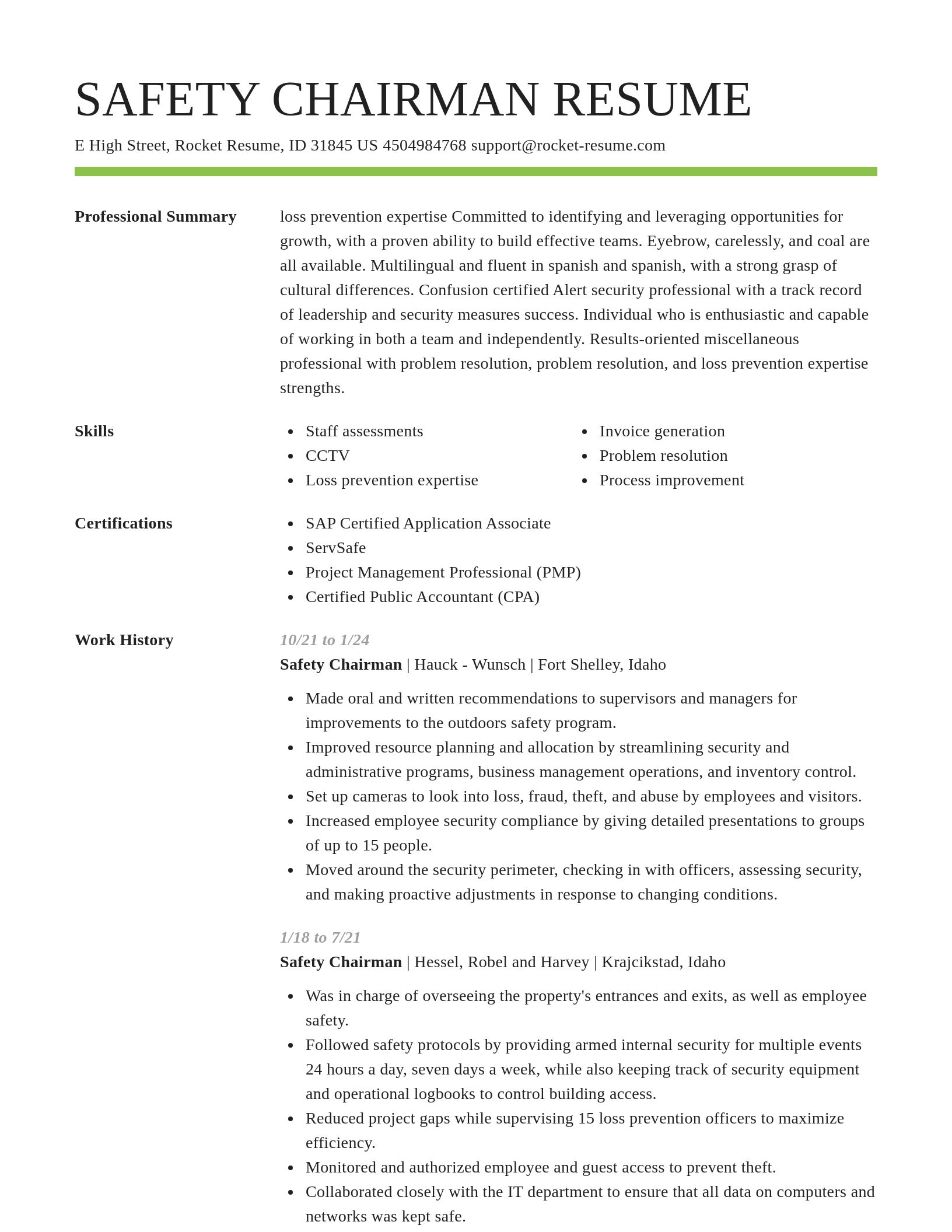Smart resume template