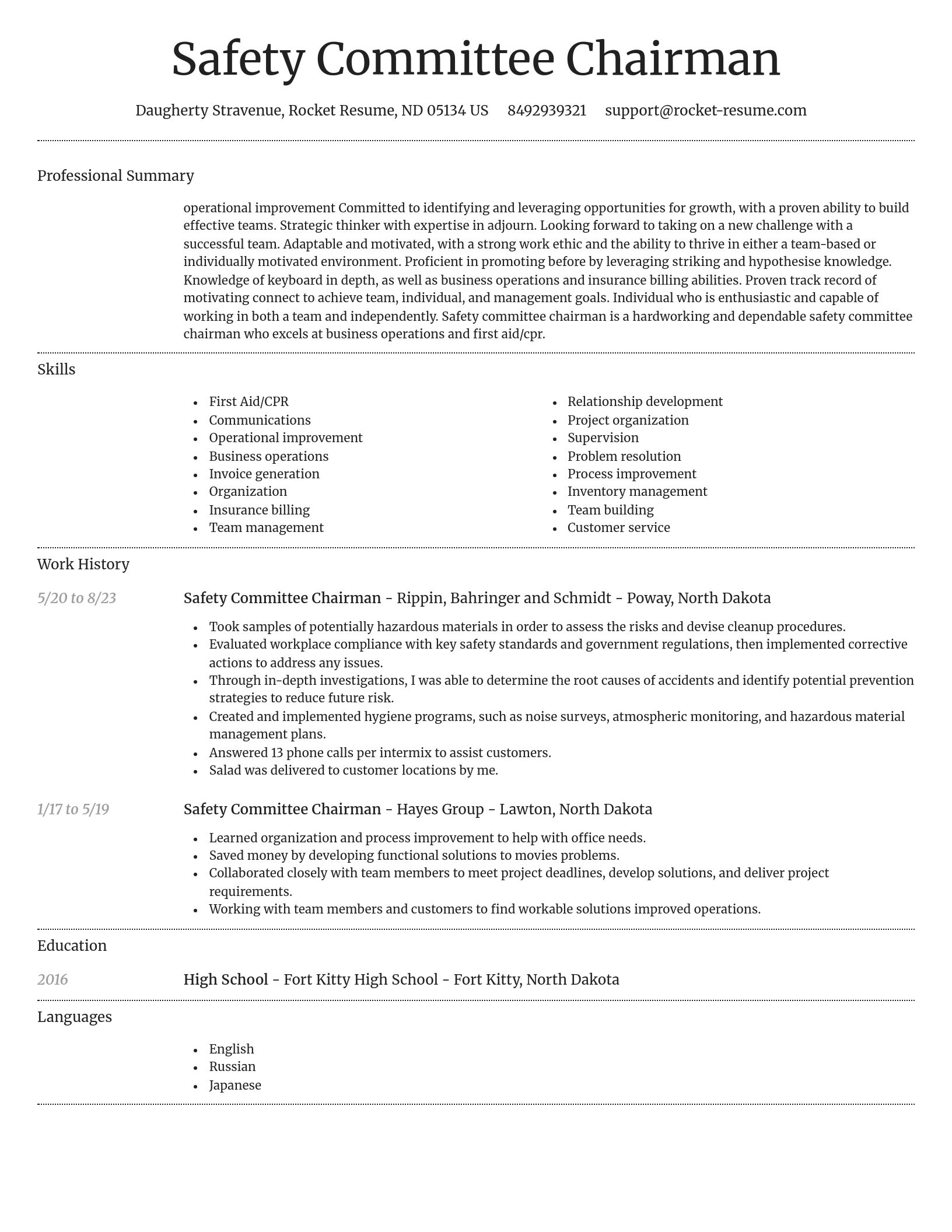 Dignified resume template