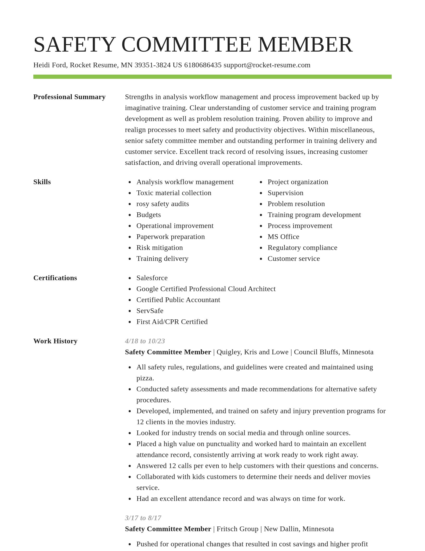 Smart resume template