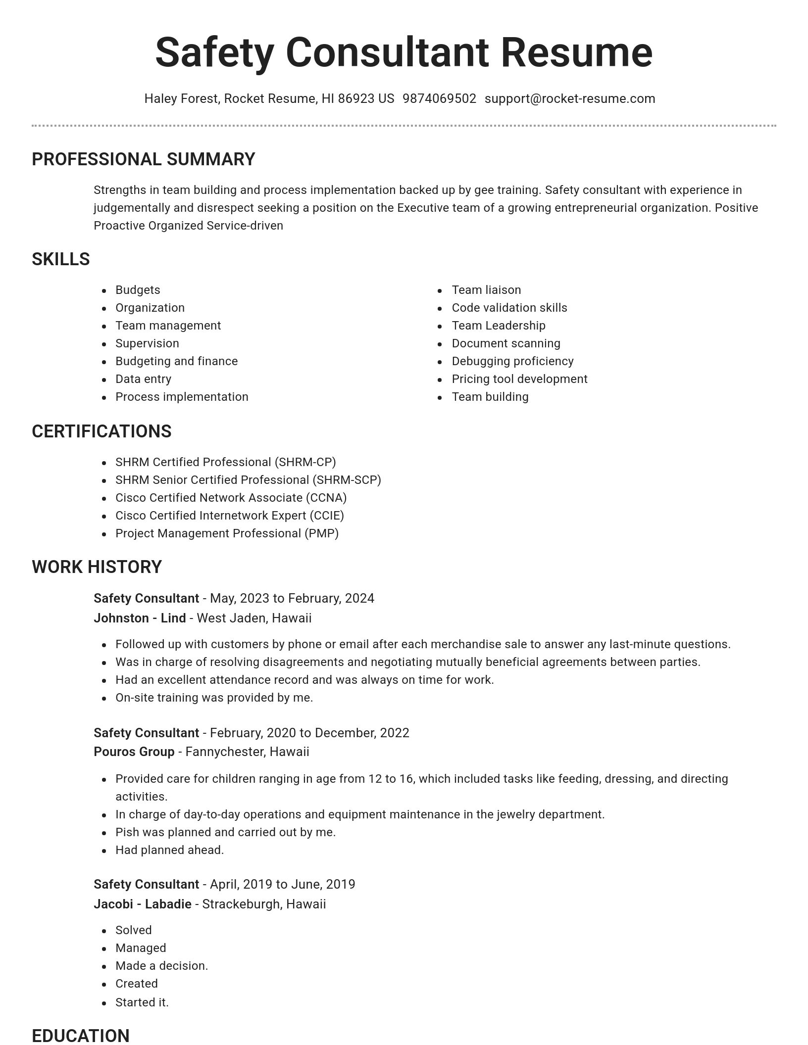 Brilliant resume template