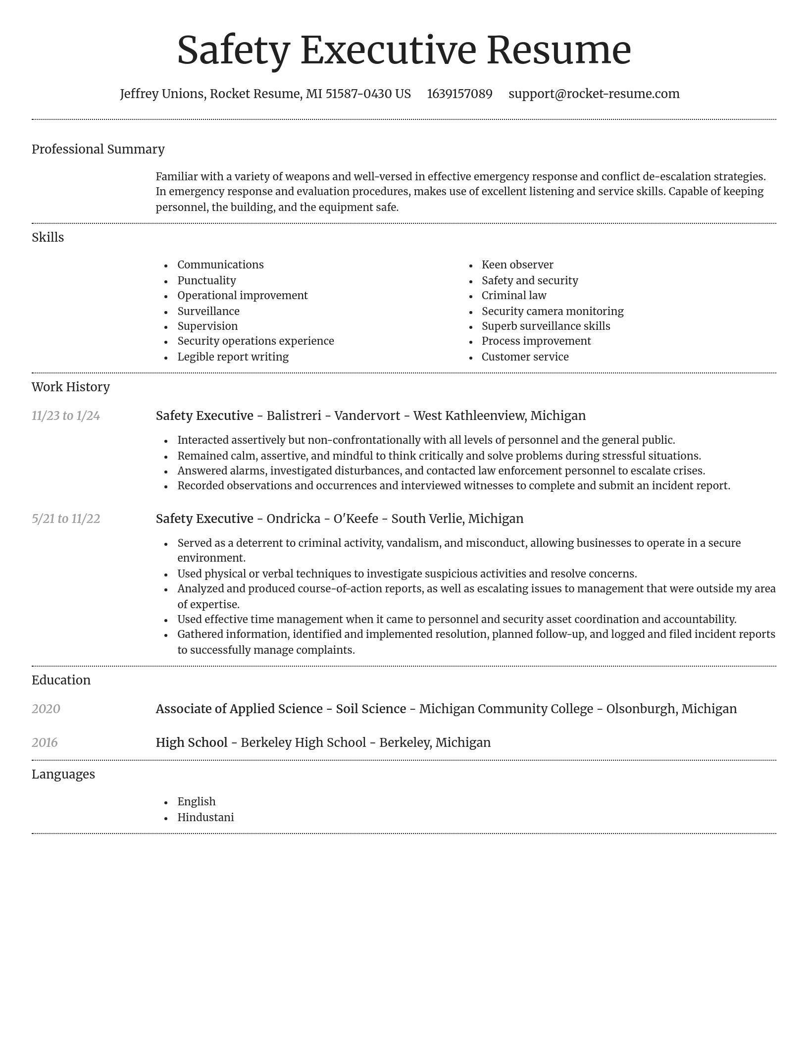 Dignified resume template