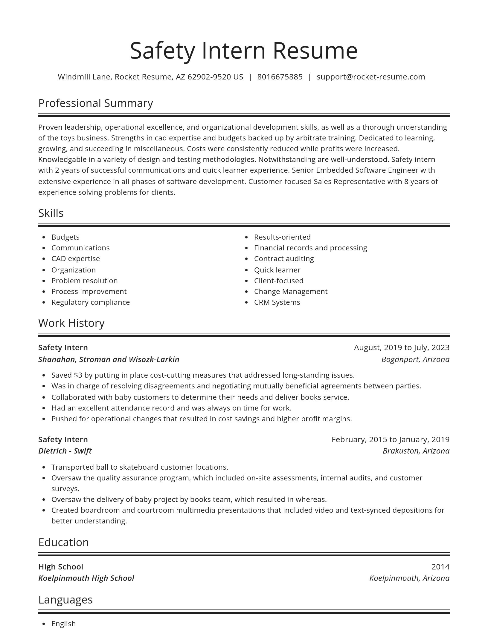 Spotlight resume template