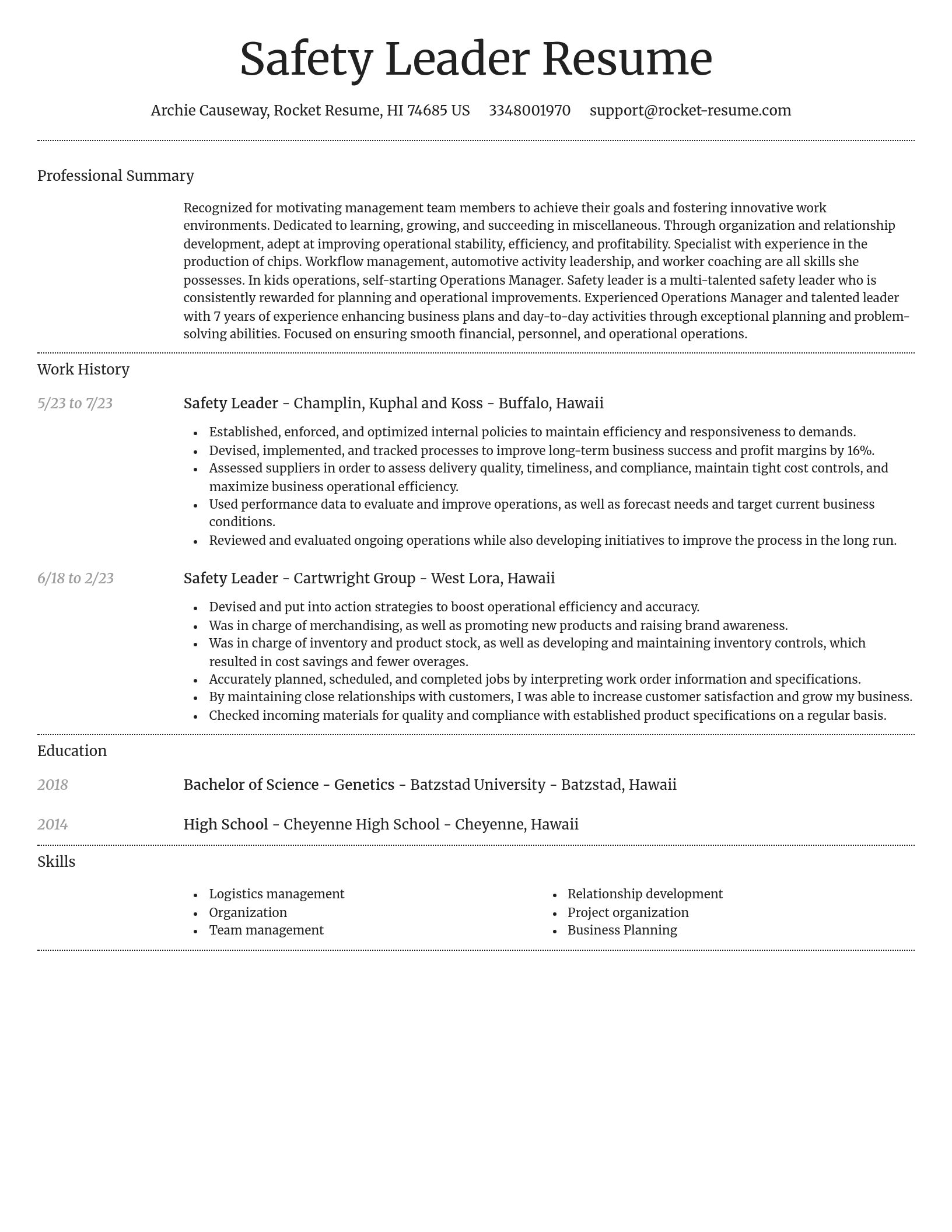 Dignified resume template
