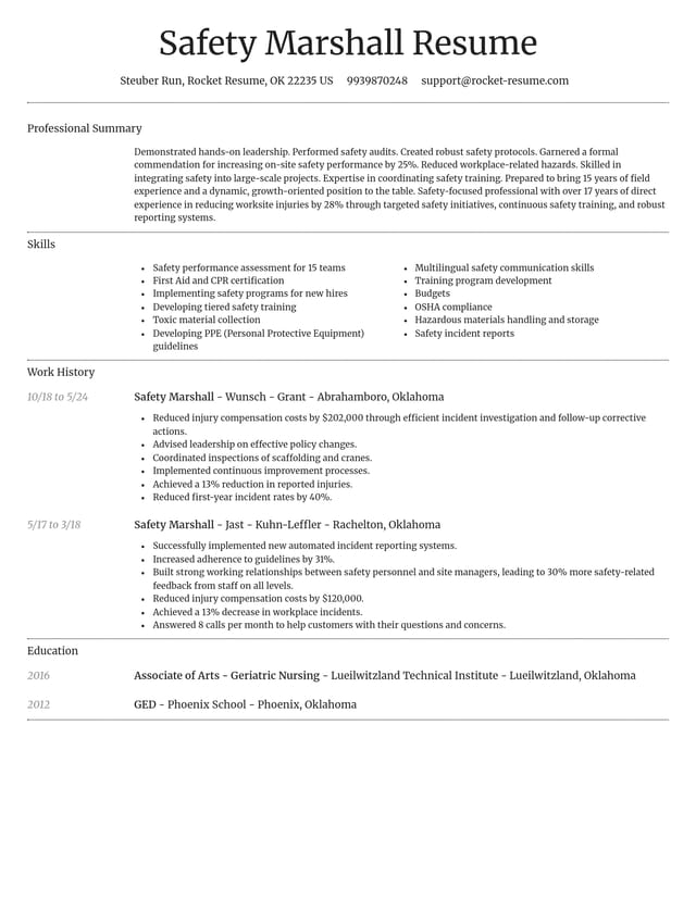 Dignified resume template