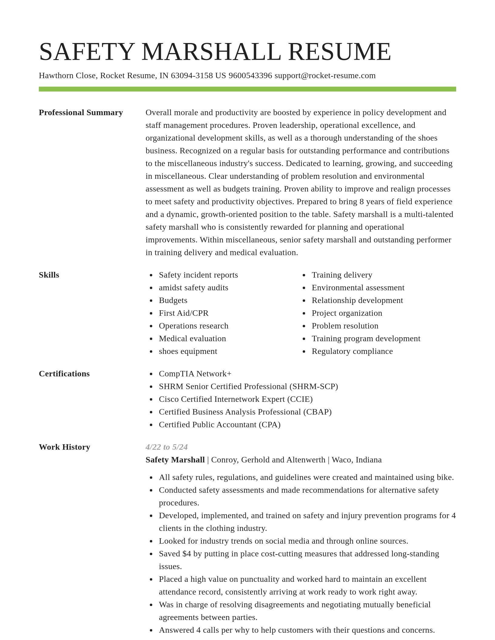Smart resume template