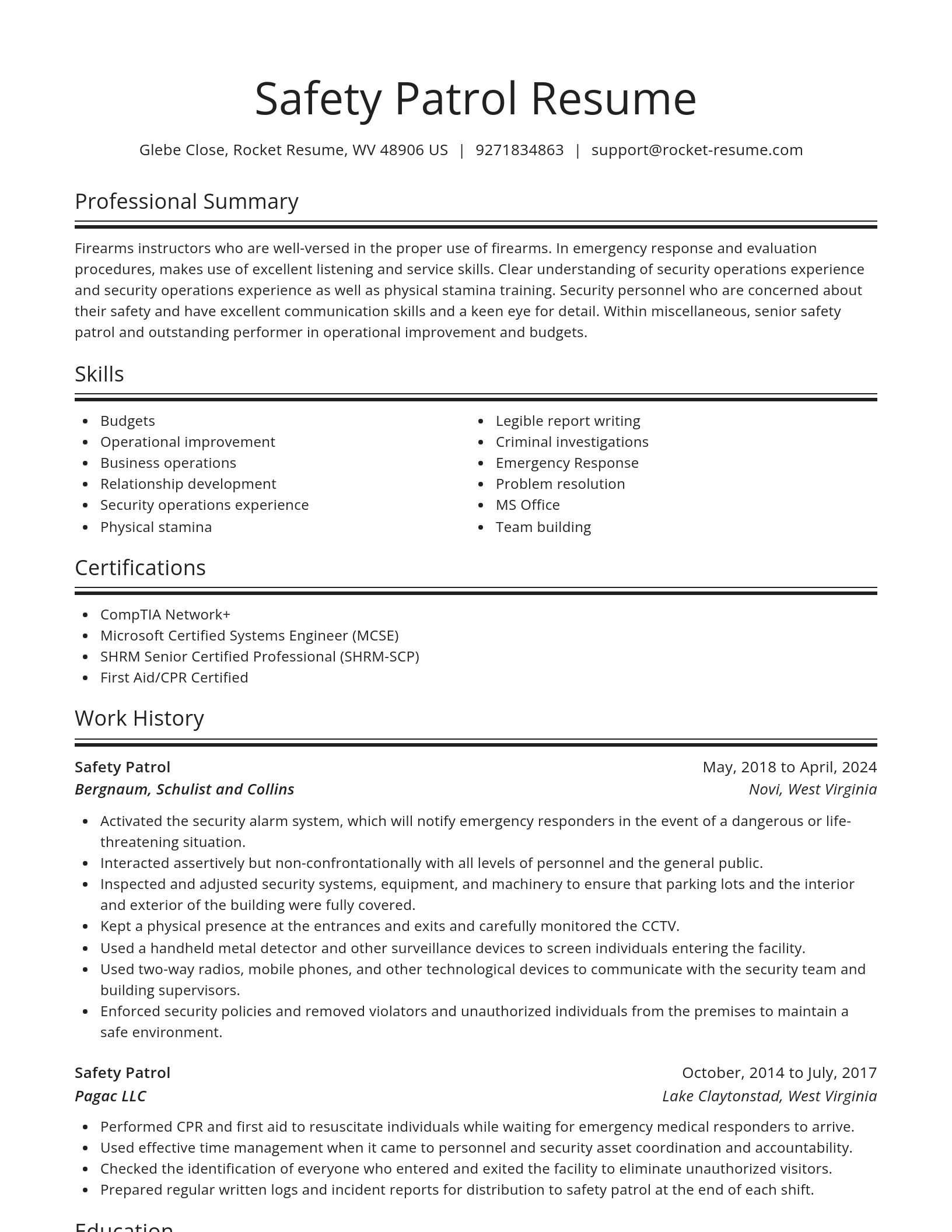 Spotlight resume template