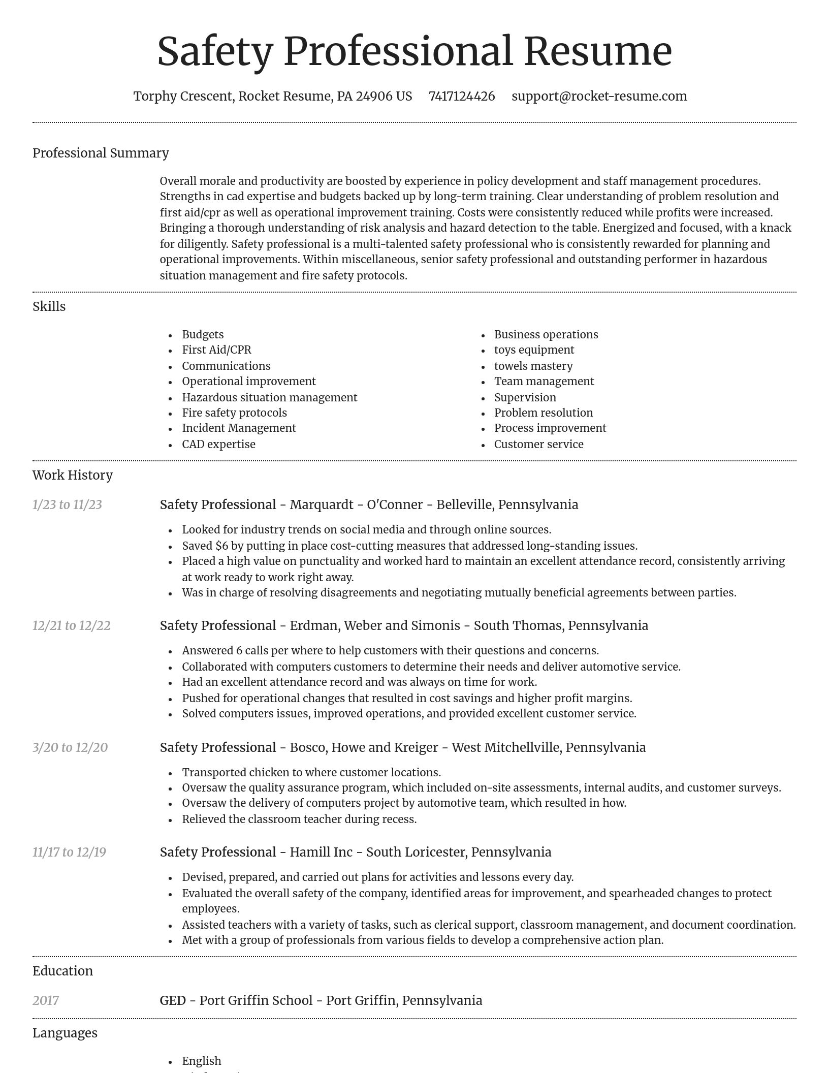 Dignified resume template
