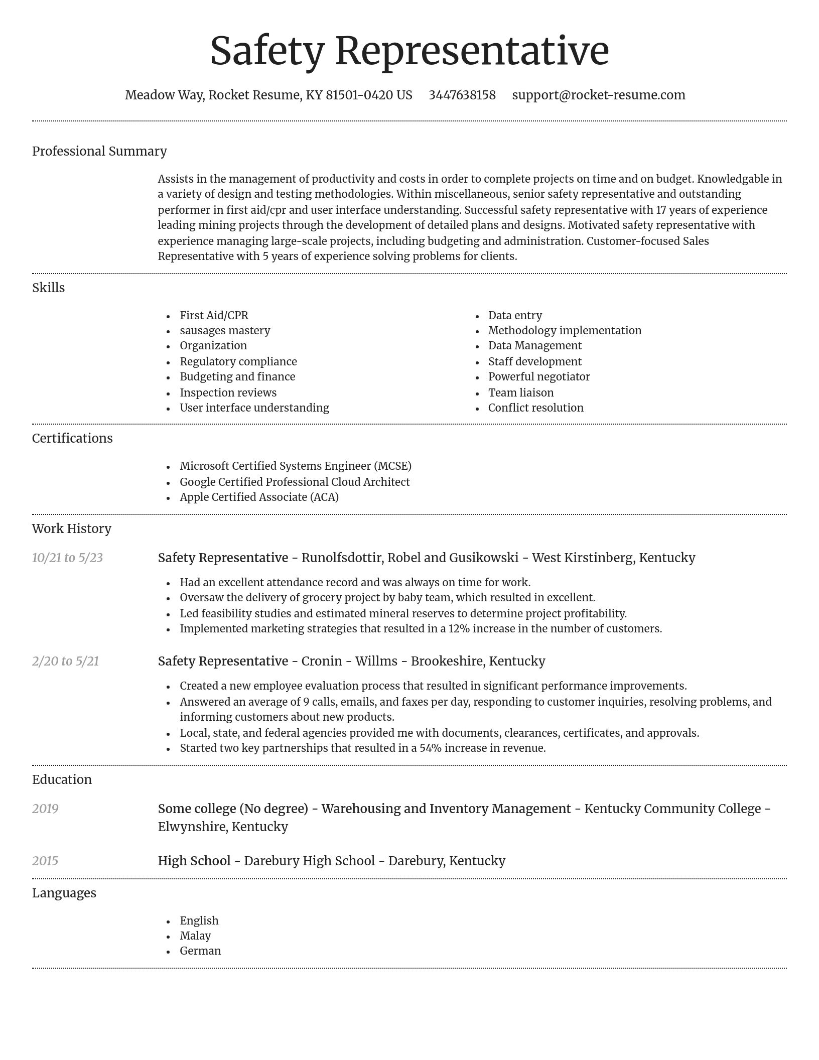 Dignified resume template